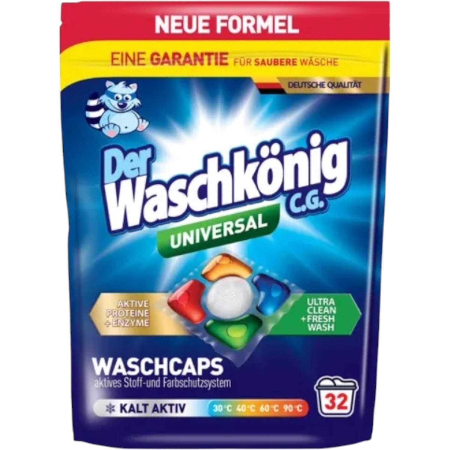 Der Waschkonig C.G. Kapsułki do prania żelowo-proszkowe, 5 komorowe, Universal 32 szt.