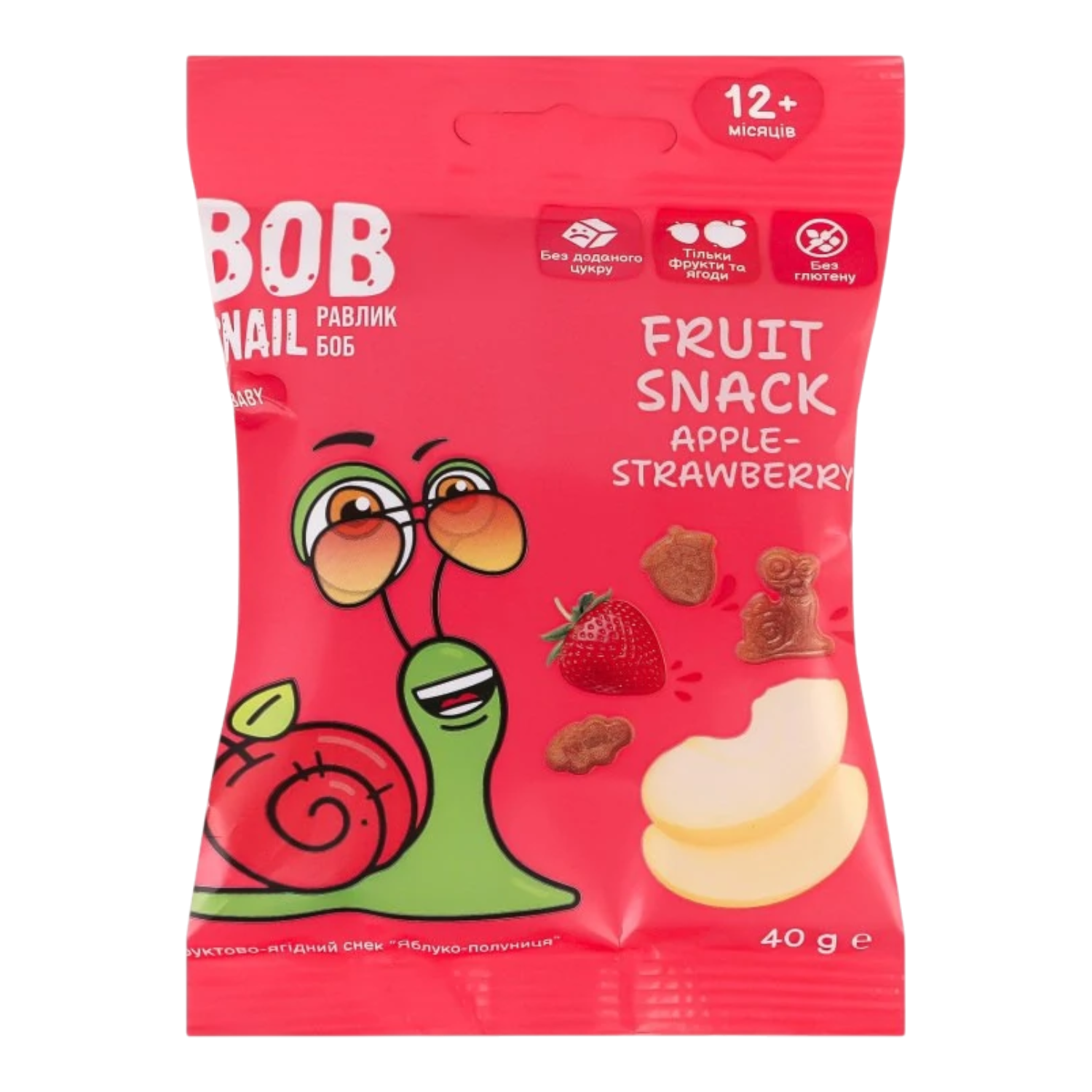 Bob Snail Żelki owocowe jabłkowo-truskawkowe, bez dodatku cukru