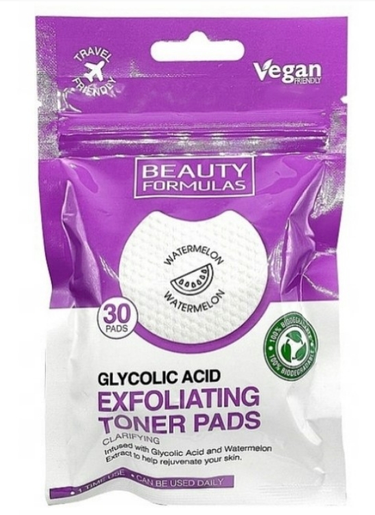 Beauty Formulas Patch Esfolianti Imbevuti all’Acido Glicolico 30 pz