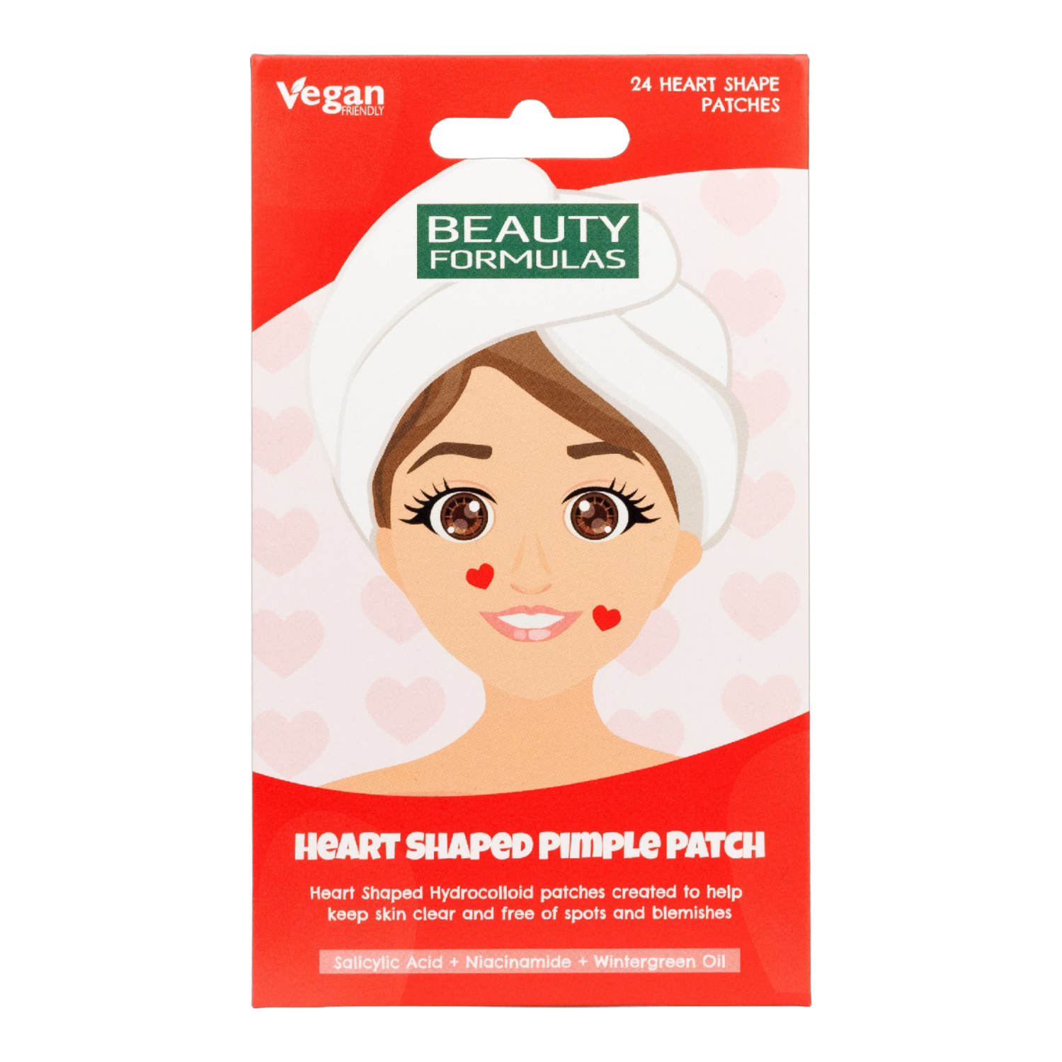 Beauty Formulas Hydrokoloidowe plastry na niedoskonałości skóry w kształcie serca 24szt