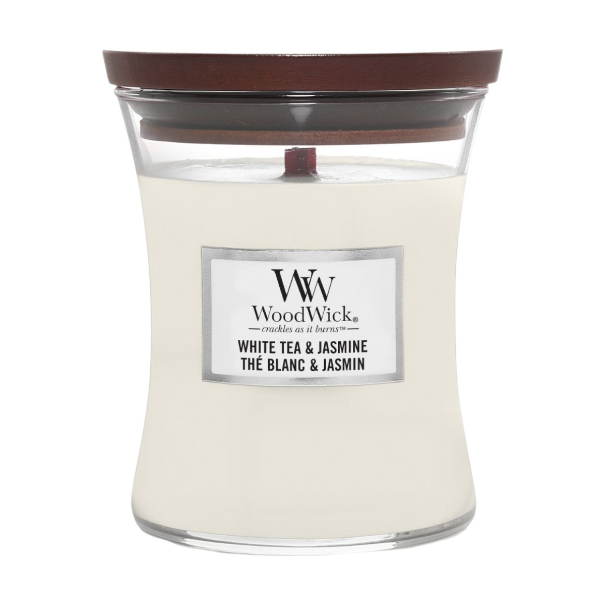 Woodwick Core Candela Profumata Tè Bianco e Gelsomino, 275 g