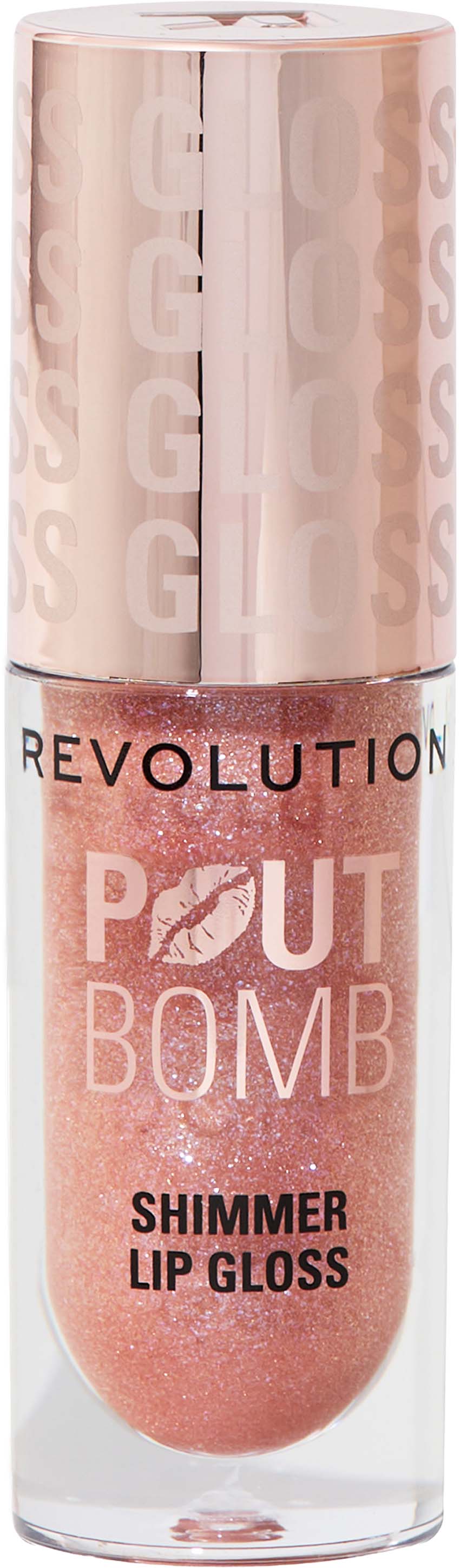 Makeup Revolution Pout Bomb Shimmer Gloss Błyszczyk do ust Glimmer Nude, 4,5 ml