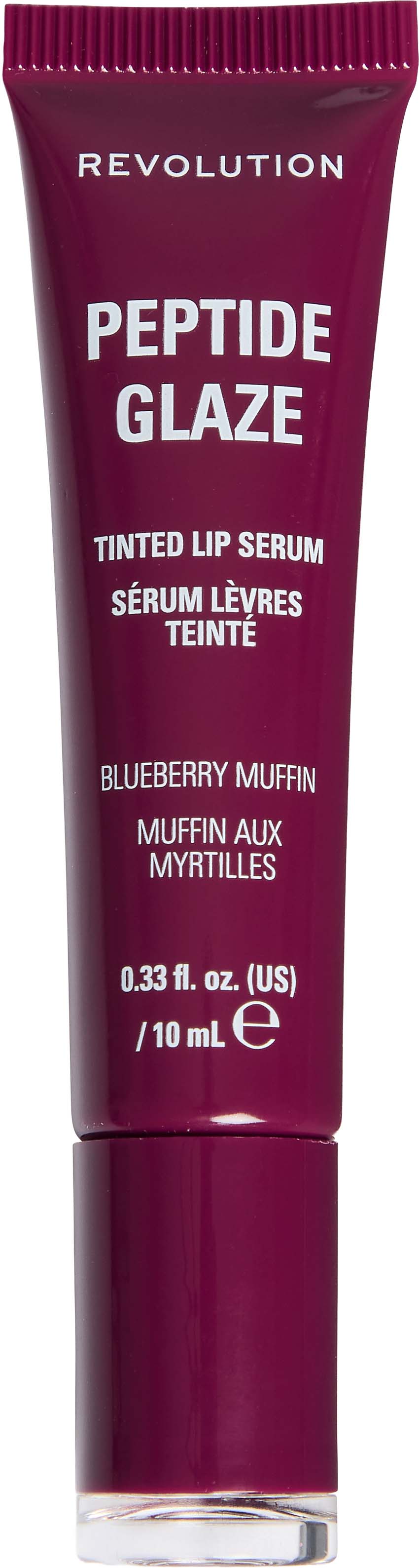 Makeup Revolution Peptide Glaze Tinted Lip Serum Serum do ust Blueberry Muffin, 10 ml