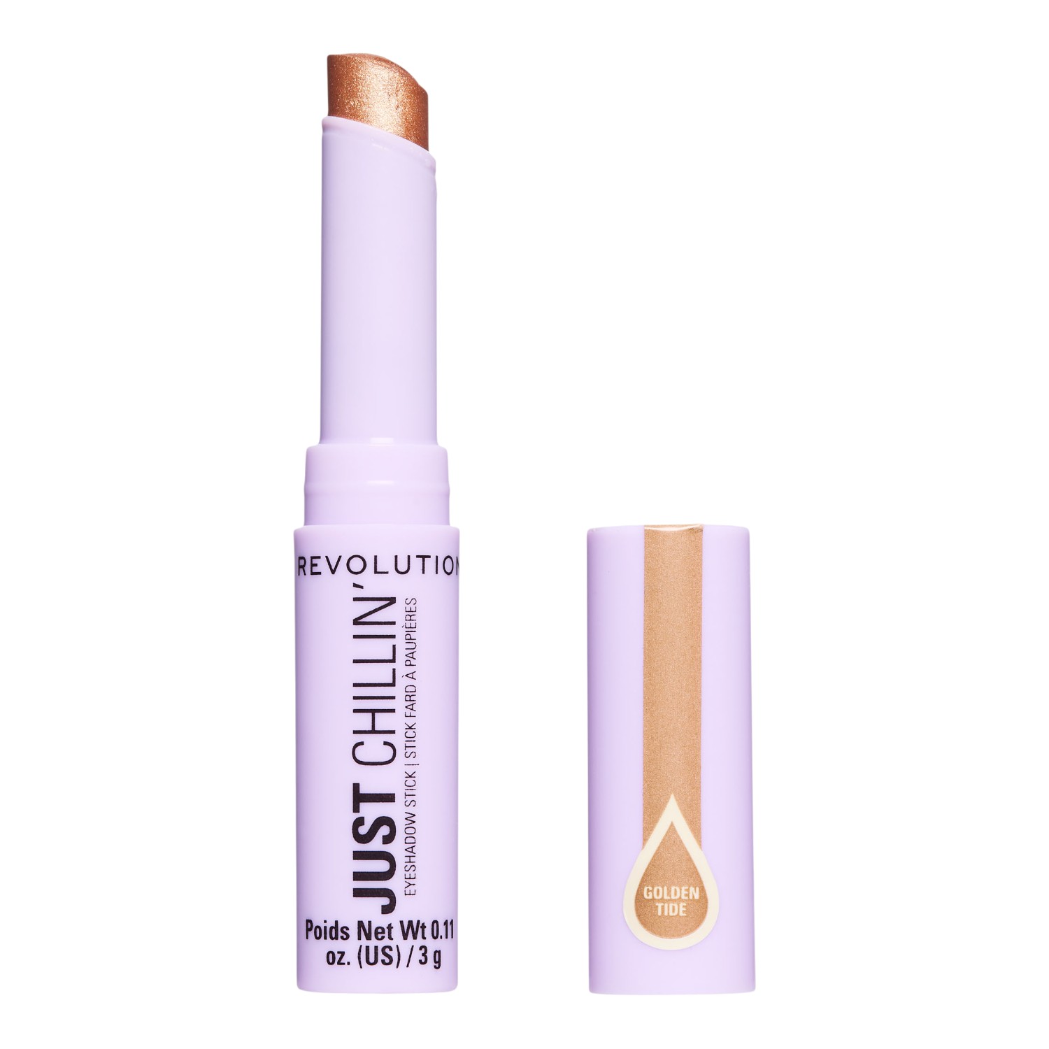 Makeup Revolution Just Chillin Cooling Shadow Stick Cień do powiek w kredce, Golden Tide