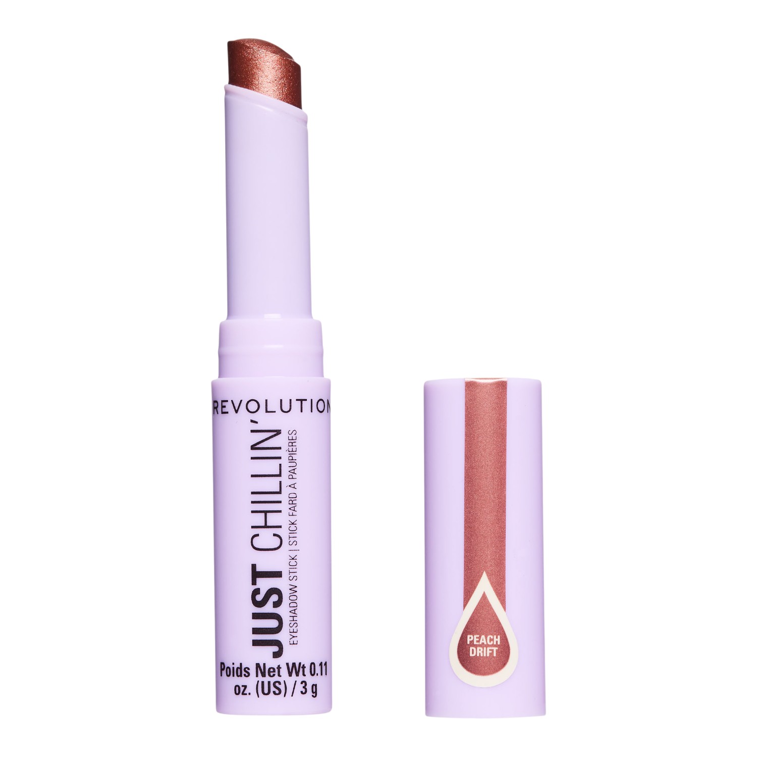 Makeup Revolution Just Chillin Cooling Shadow Stick Cień do powiek w kredce, Peach Drift