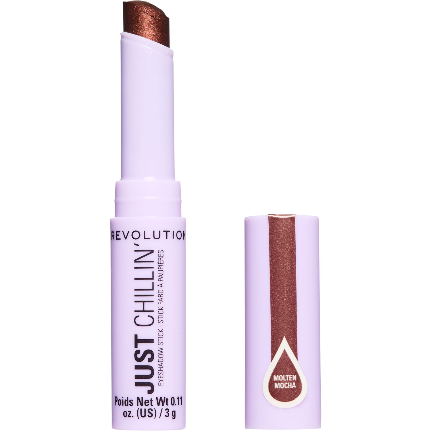 Makeup Revolution Just Chillin Cooling Shadow Stick Cień do powiek w kredce, Molten Mocha