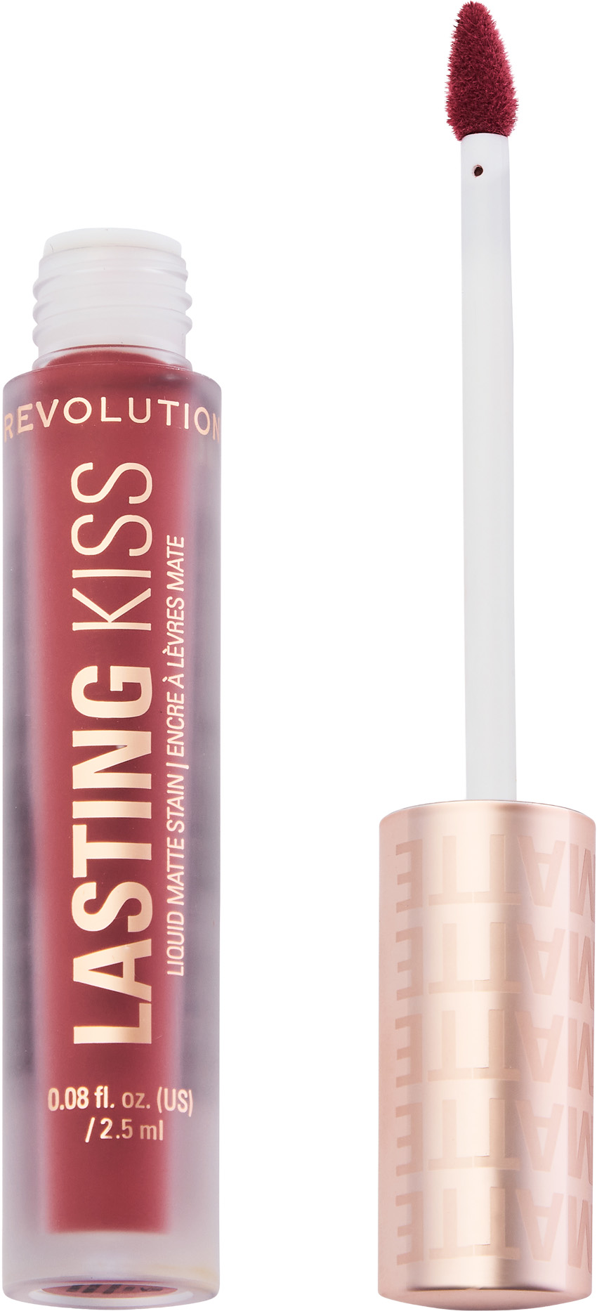 Makeup Revolution Lasting Kiss Liquid Matte Stain Pomadka do ust Plum Pink, 2,5 ml