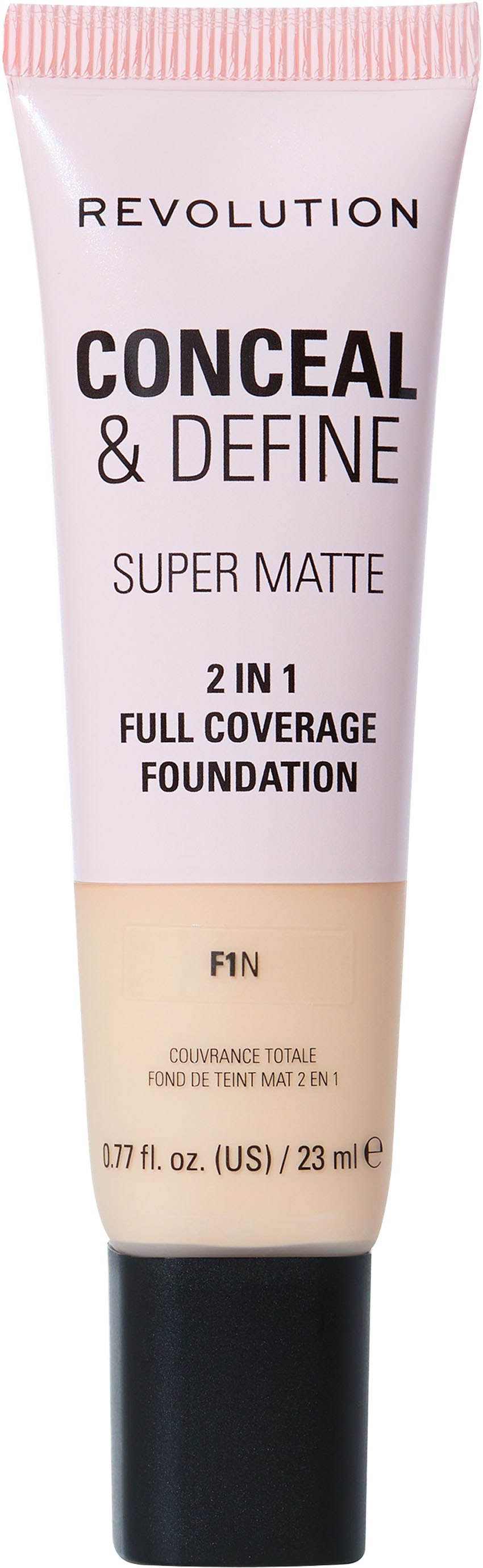 Makeup Revolution Conceal & Define Soft Matte Tube Foundation Podkład do twarzy F1N, 23 ml