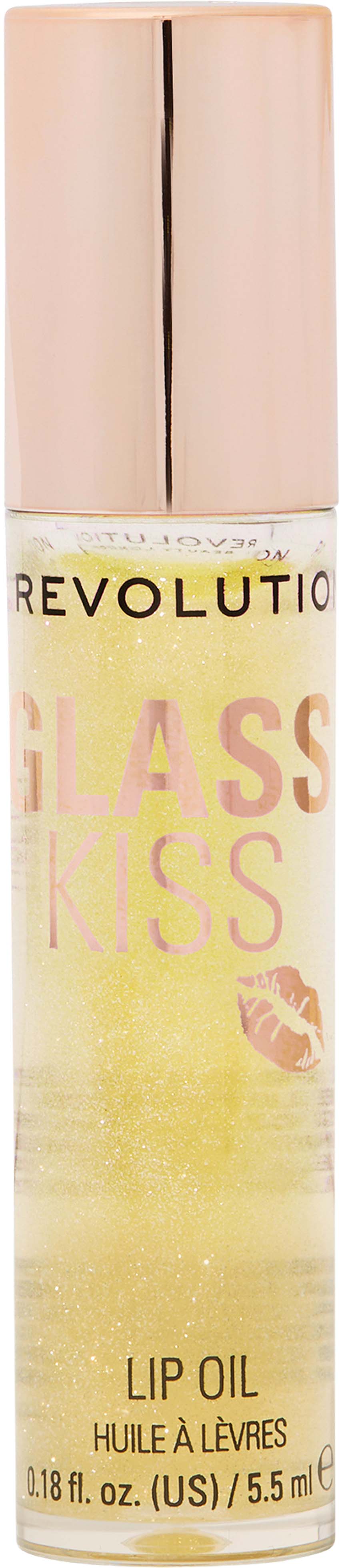 Makeup Revolution Glass Kiss Roller Ball Lip Oil Olejek do ust Stardust Lemon Shimmer, 5,5 ml