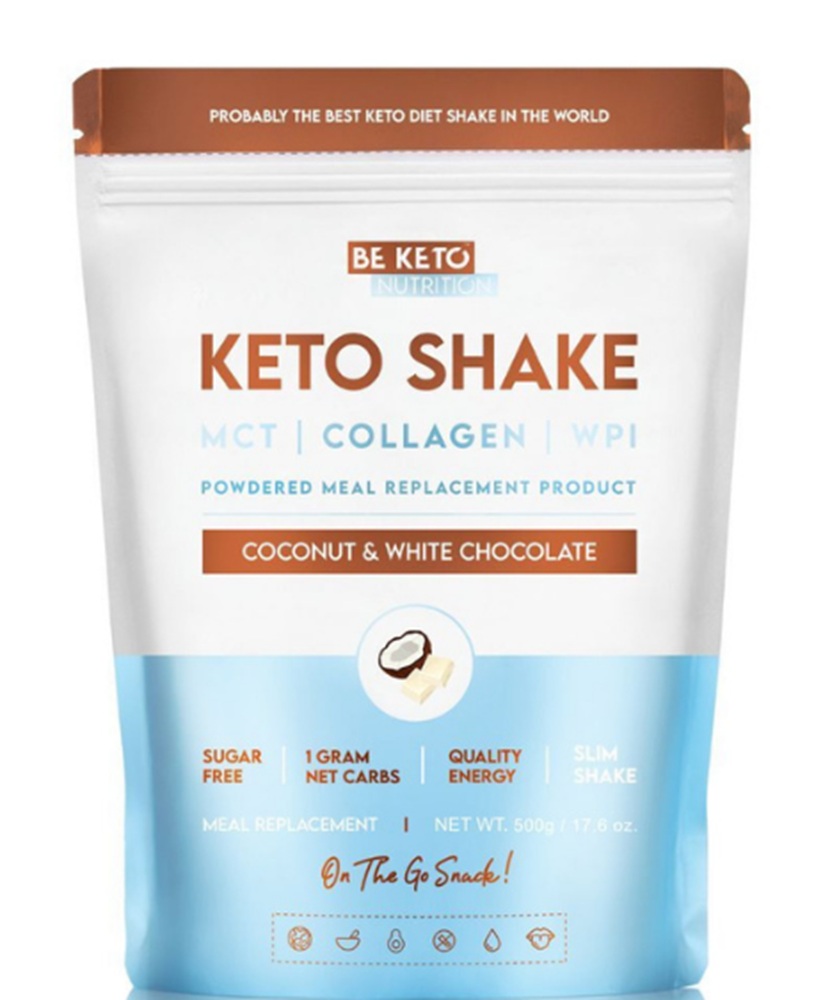 BeKeto Diet Keto Shake Kokos i Biała Czekolada, proszek 500g