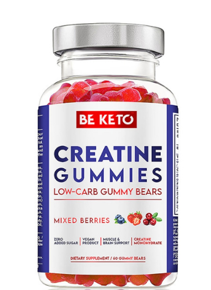 BeKeto Żelki z Kreatyną Owoce leśne, 60 szt.