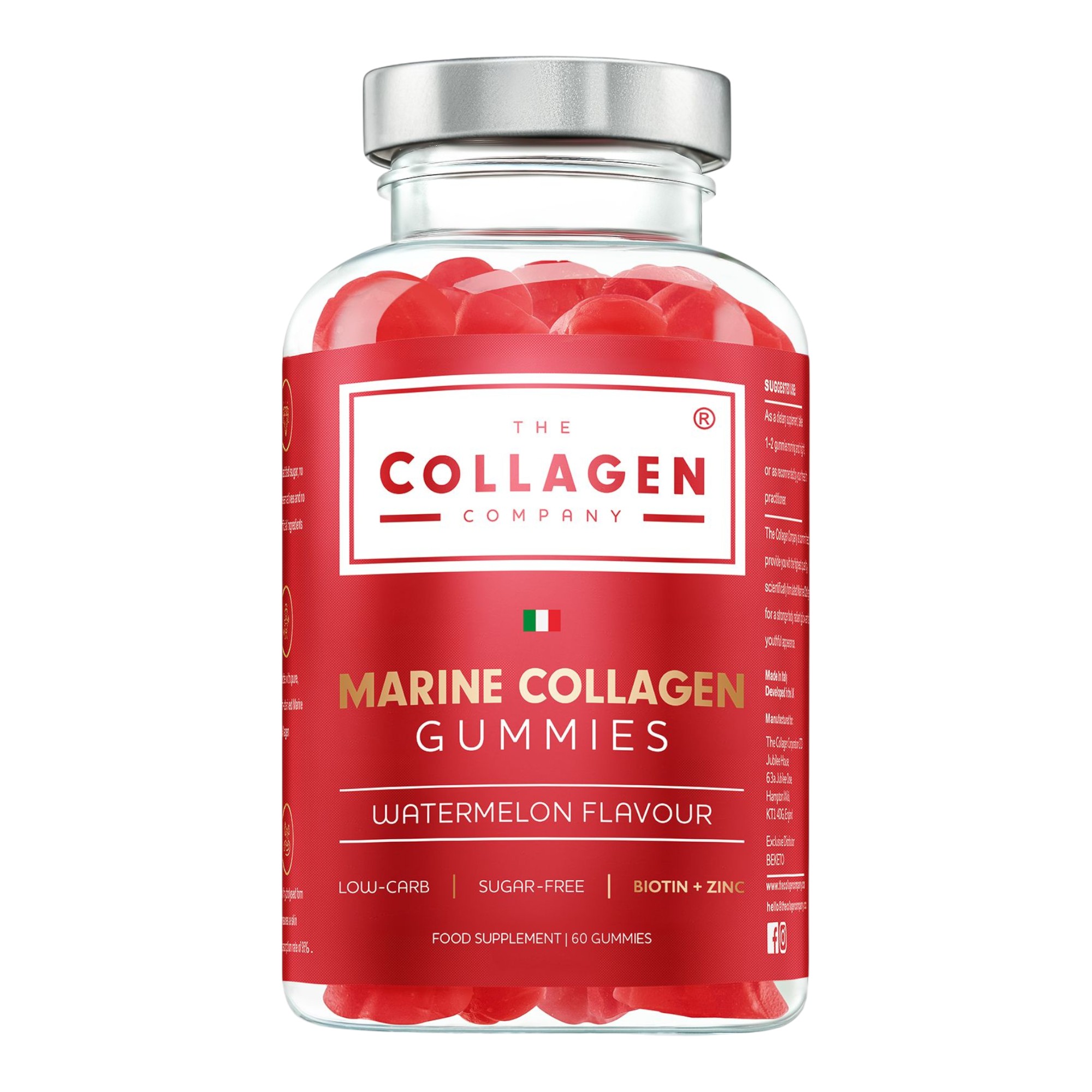 The Collagen Company Marine Collagen Gummies Żelki z kolagenem morskim Smak arbuz, 60 szt.