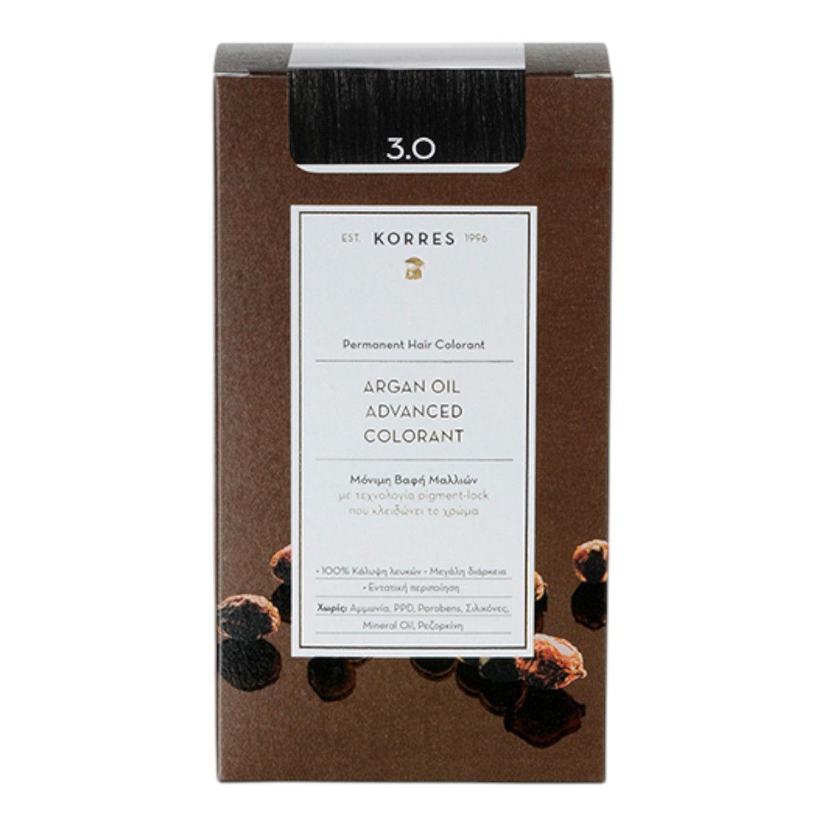 Korres Argan Oil Farba do włosów 3.0 Dark Brown