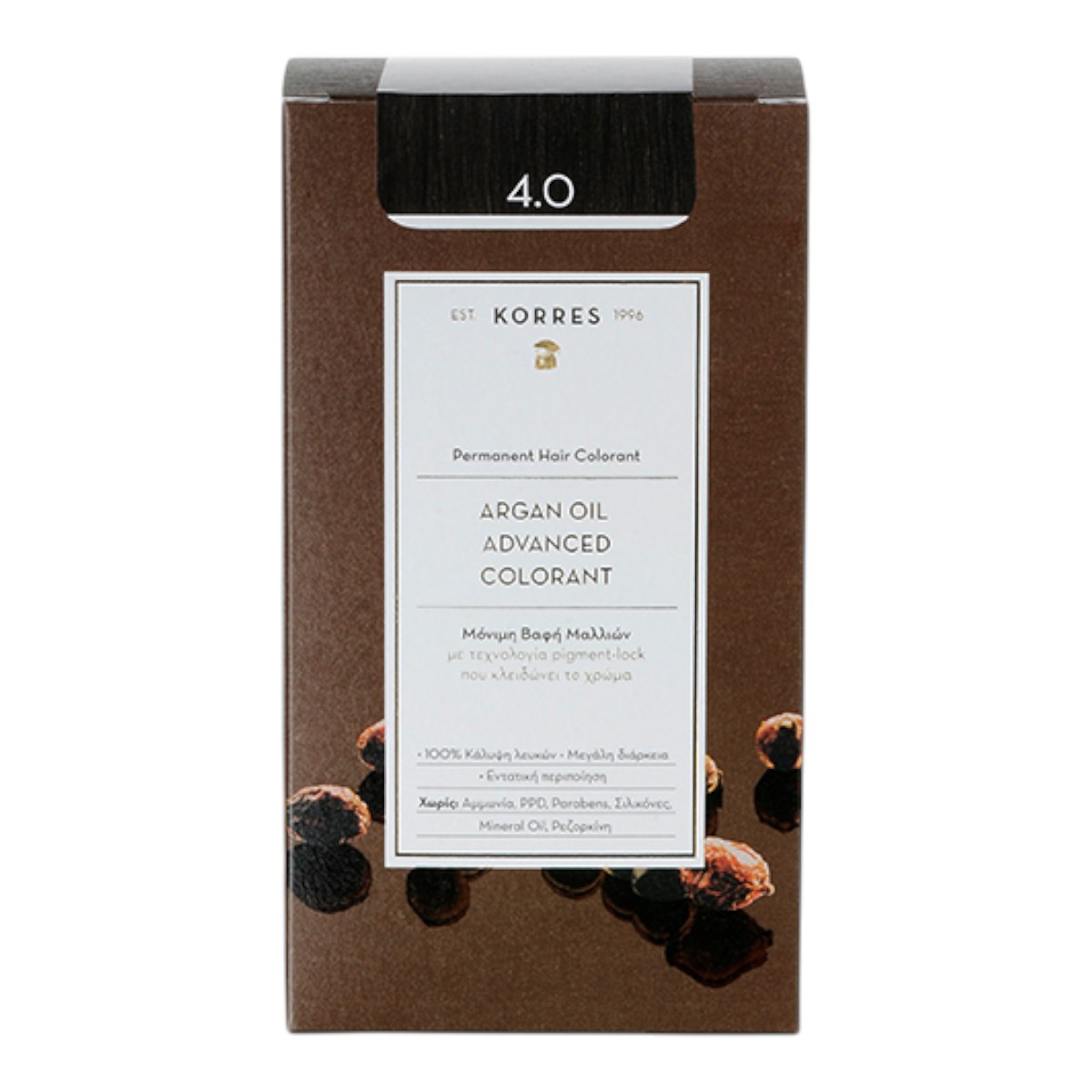 Korres Argan Oil Farba do włosów 4.0 Brown