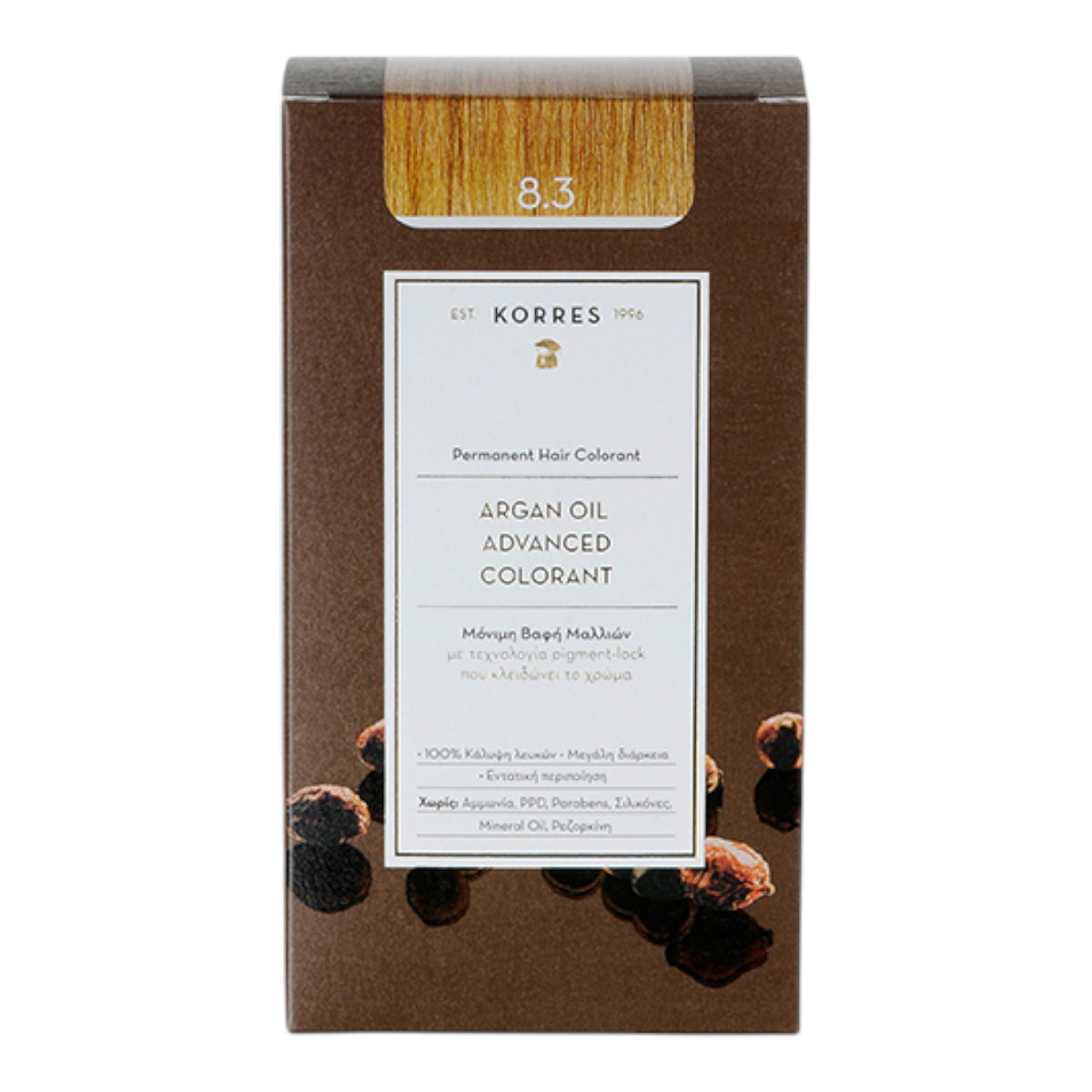 Korres Argan Oil Farba do włosów 8.3 Honey Light Blonde