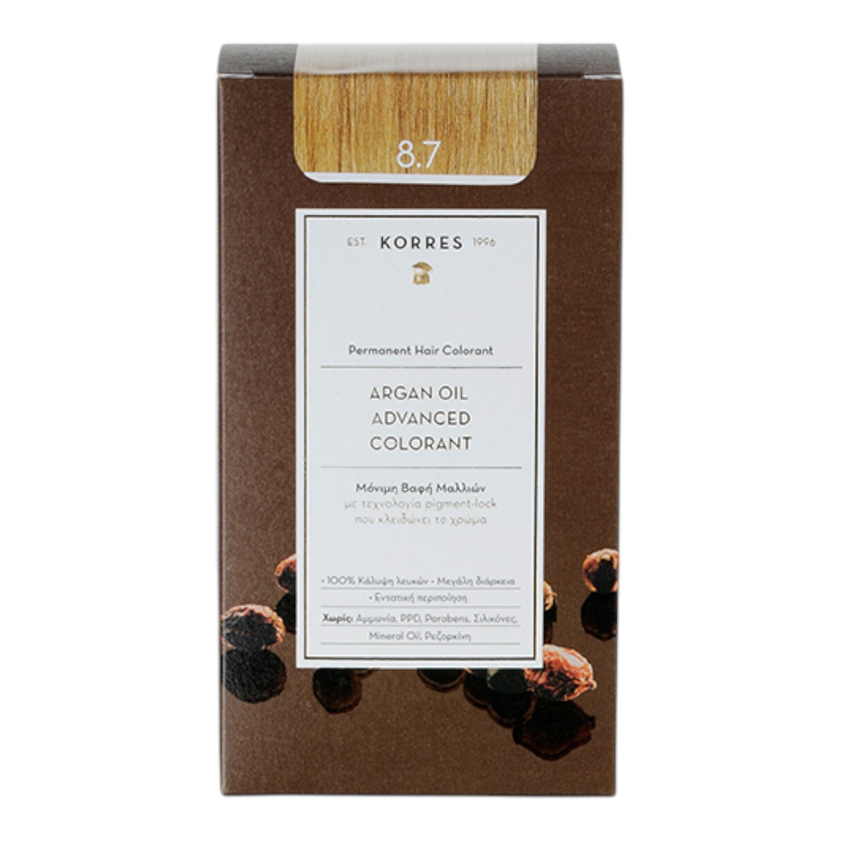 Korres Argan Oil Farba do włosów 8.7 Toffee