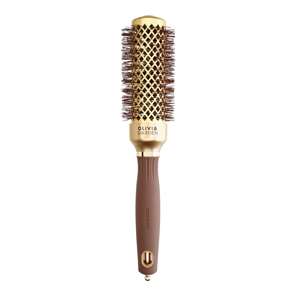 Olivia Garden Expert Blowout Shine Szczotka do modelowania Wavy Bristles Gold & Brown, 35 mm