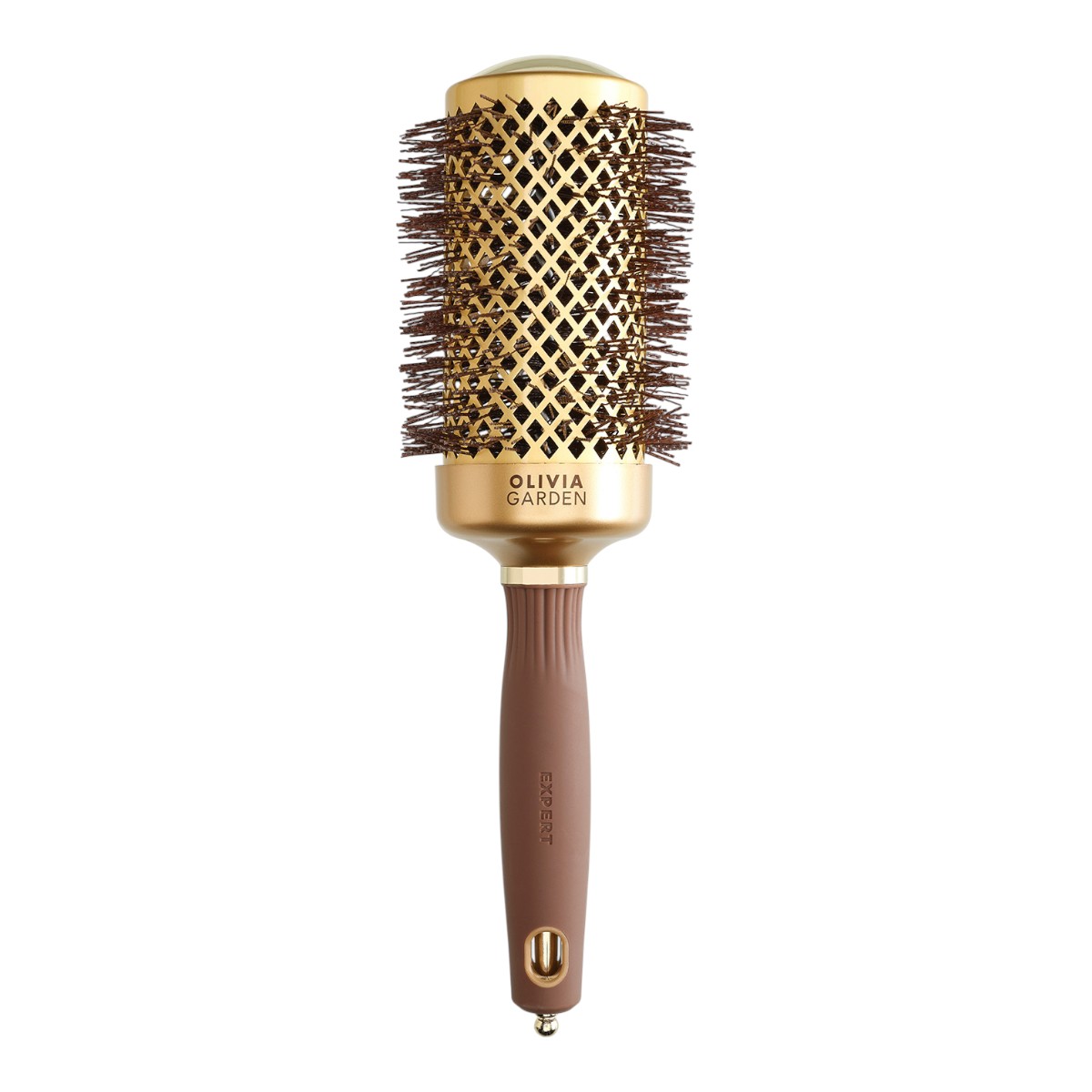 Olivia Garden Expert Blowout Shine Szczotka do modelowania Wavy Bristles Gold & Brown, 55 mm