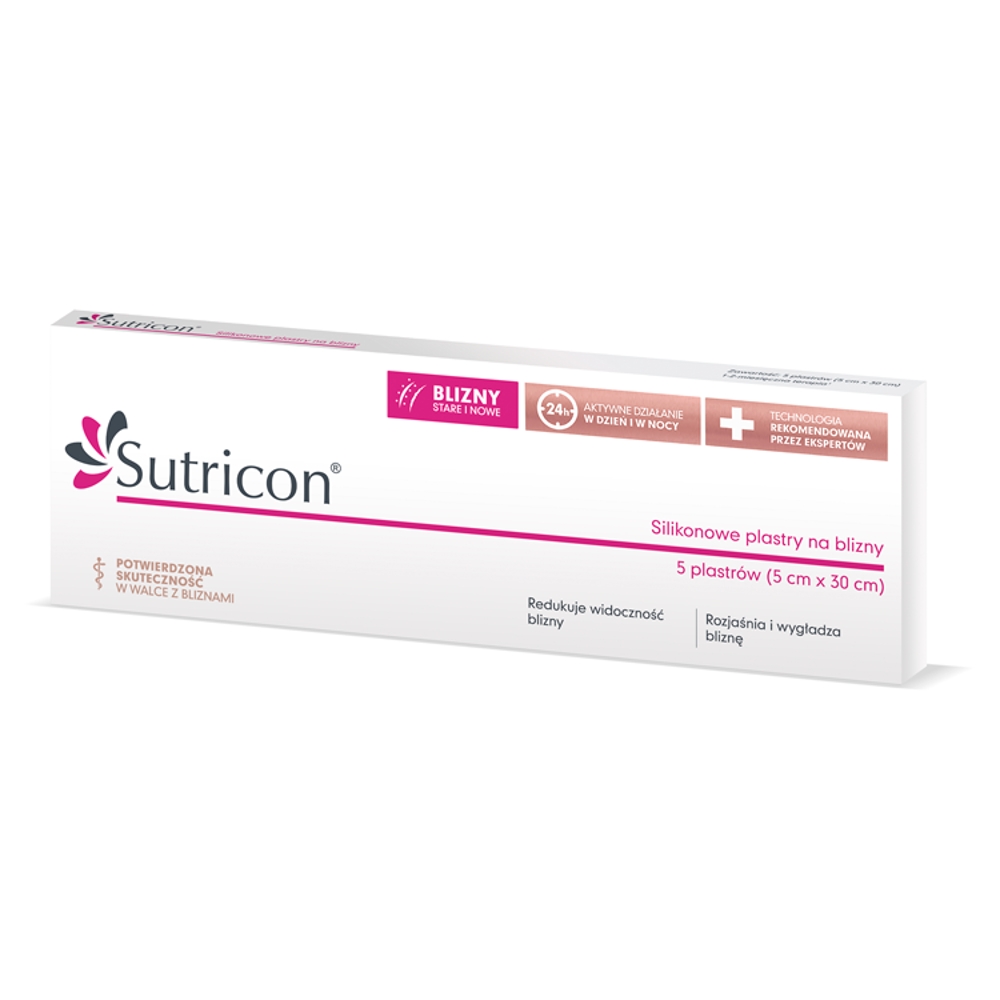 Sutricon Silikonowe plastry na blizny 5 cm x 30 cm, 5 sztuk