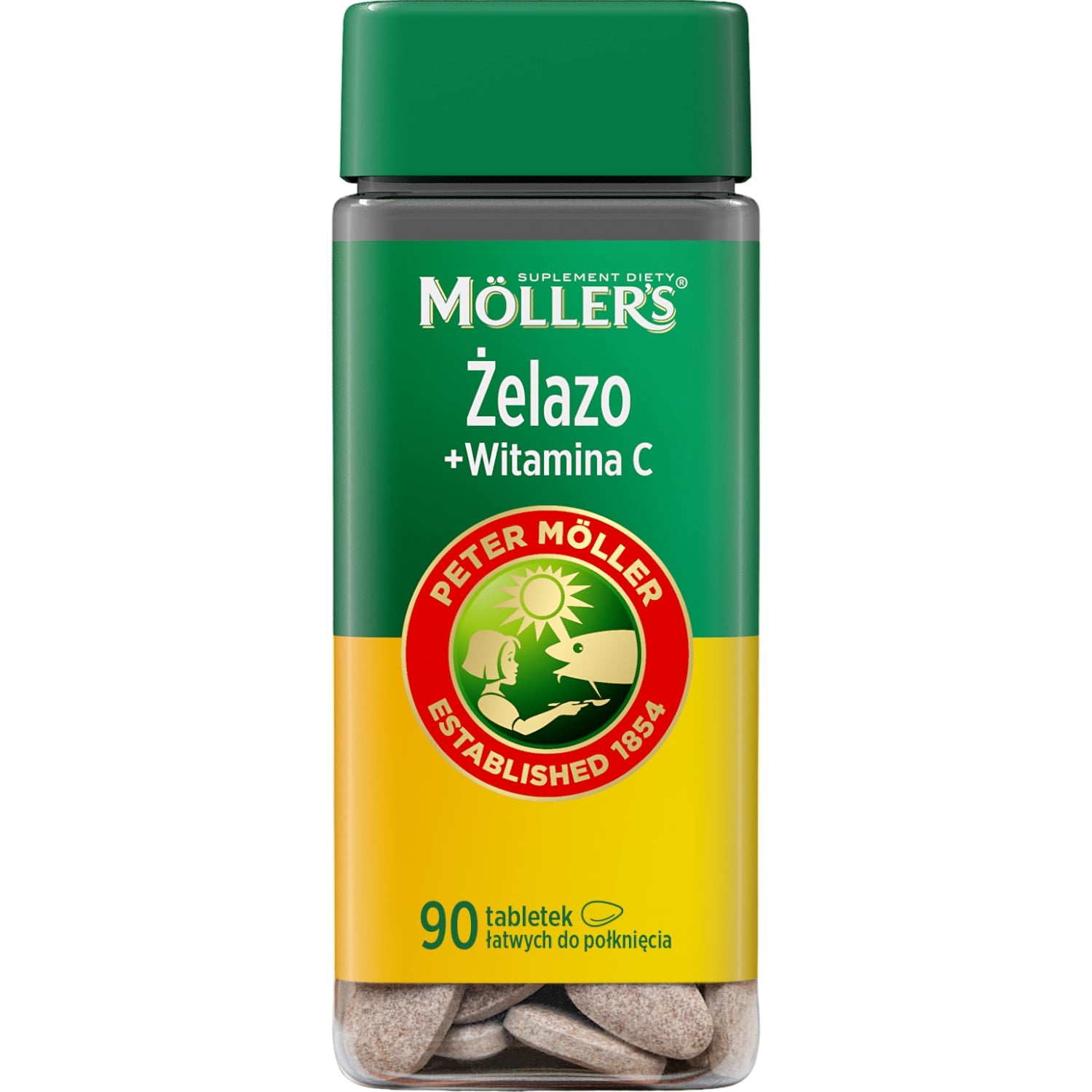 Mollers Żelazo + Witamina C Tabletki, 90 szt.