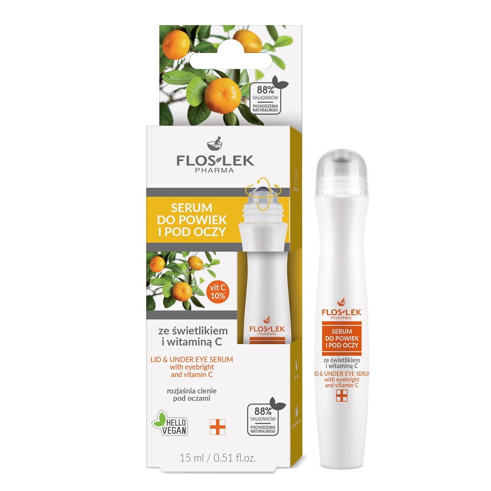 Floslek Serum do powiek i pod oczy ze świetlikiem i witaminą C, 15ml