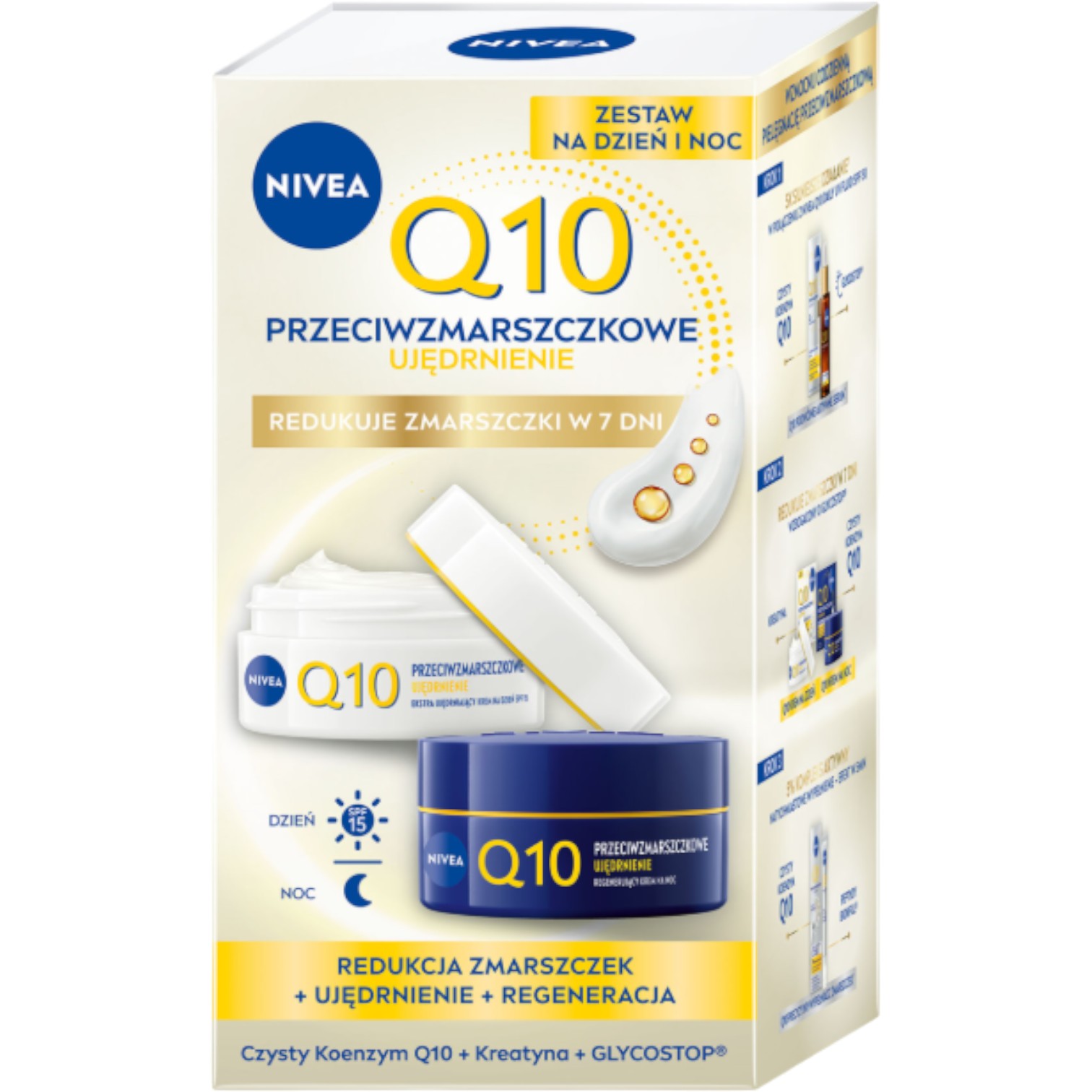Nivea Q10 Ujędrnienie Zestaw: Przeciwzmarszczkowy krem na dzień i krem na noc, 2x50ml