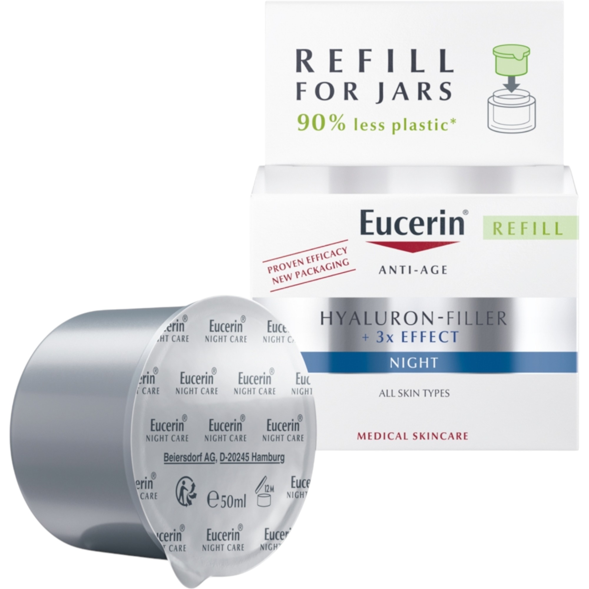 Eucerin Hyaluron-Filler Krem na noc, Refill