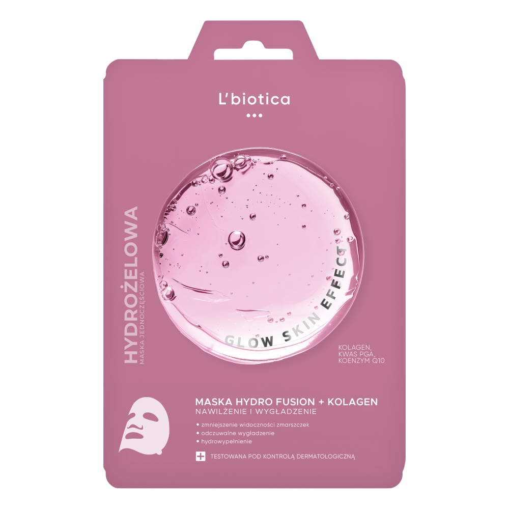 L'biotica PGA Hydro Fusion Hydrożelowa maska do twarzy z kolagenem 