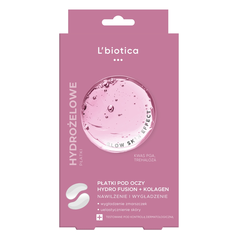L'biotica PGA Hydro Fusion Hydrożelowe płatki pod oczy z kolagenem 