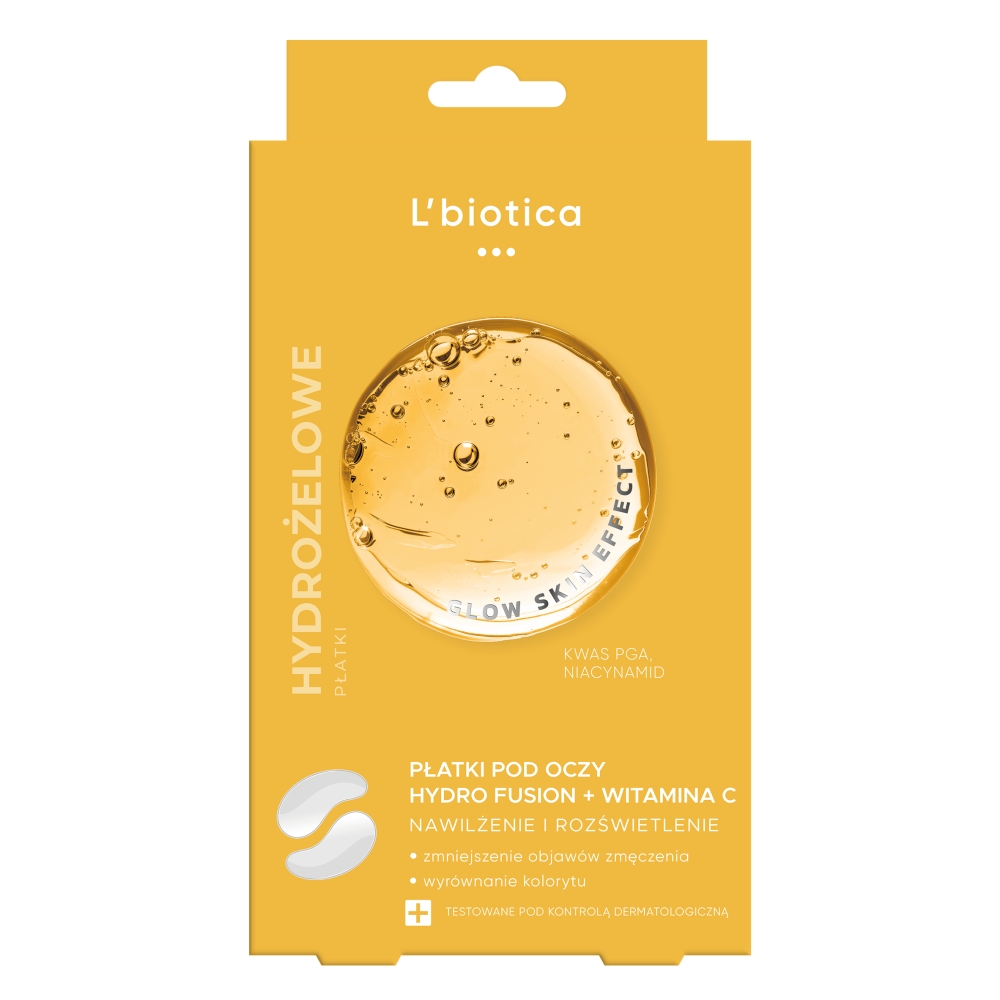 L'biotica PGA Hydro Fusion Hydrożelowe płatki pod oczy z witaminą C 