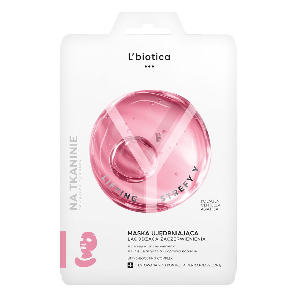 L'biotica Lifting Strefy Y Ujędrniająca maska do twarzy łagodząca zaczerwienienia