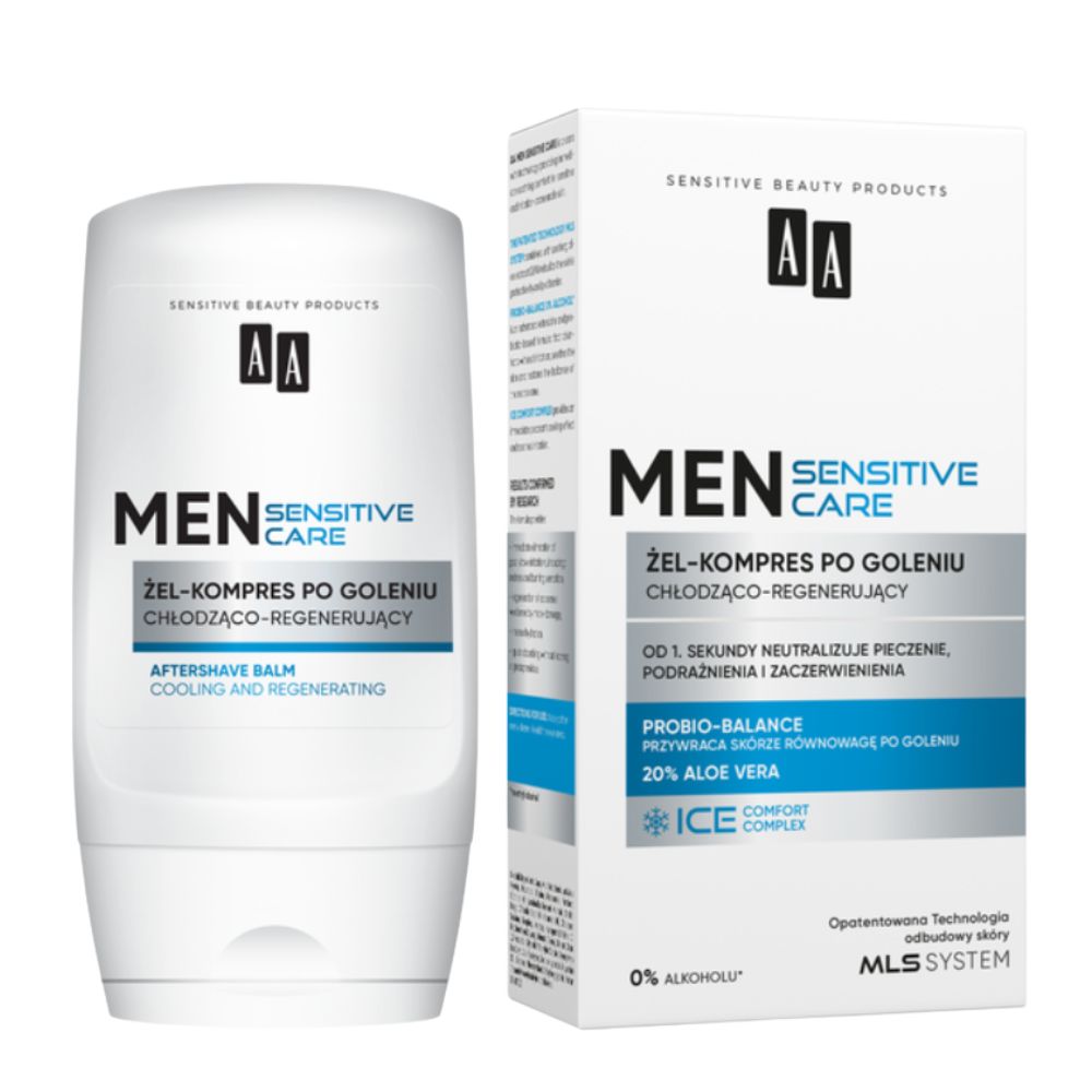 AA Men Sensitive Żel-kompres po goleniu chłodząco-naprawczy do skóry bardzo wrażliwej 