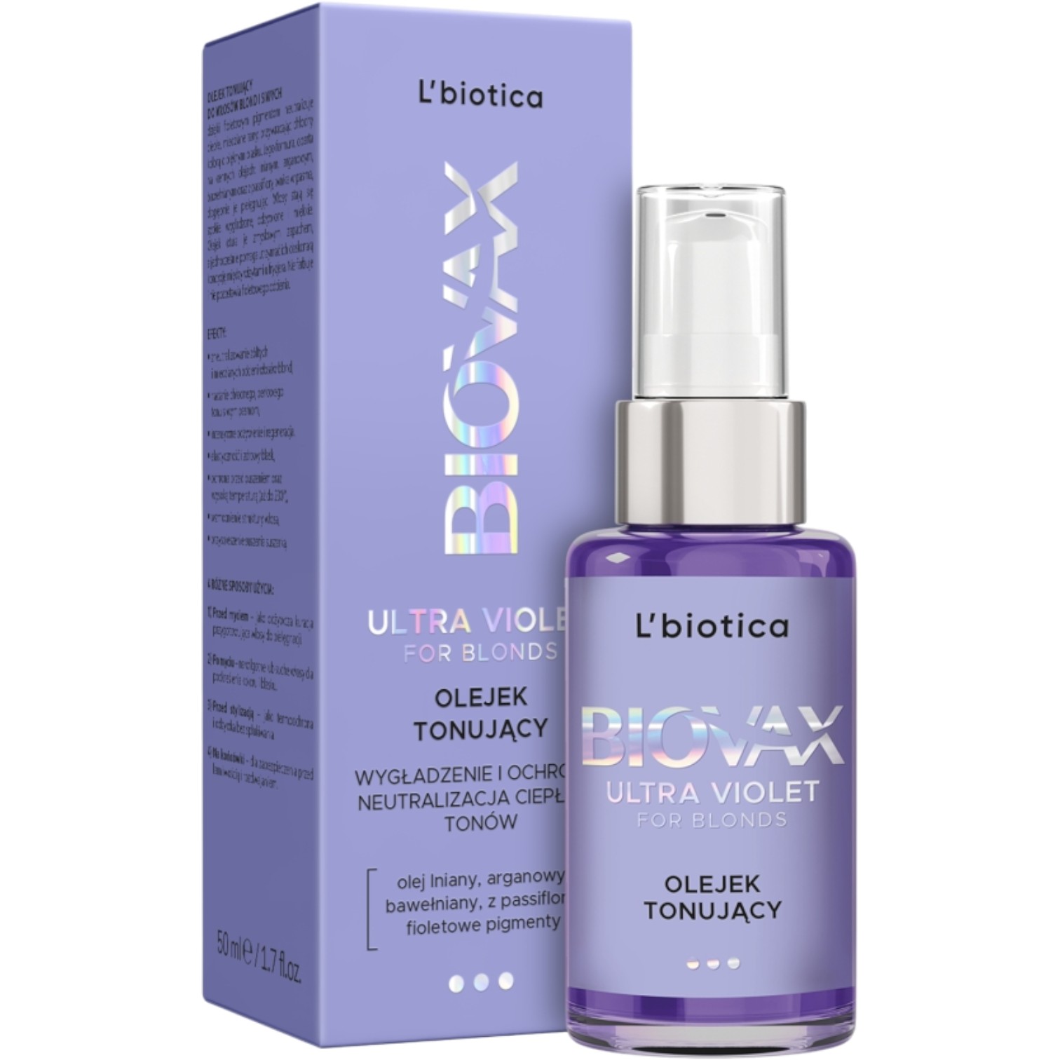 L'biotica Biovax Ultra Violet for Blonds Olejek tonujący do włosów 