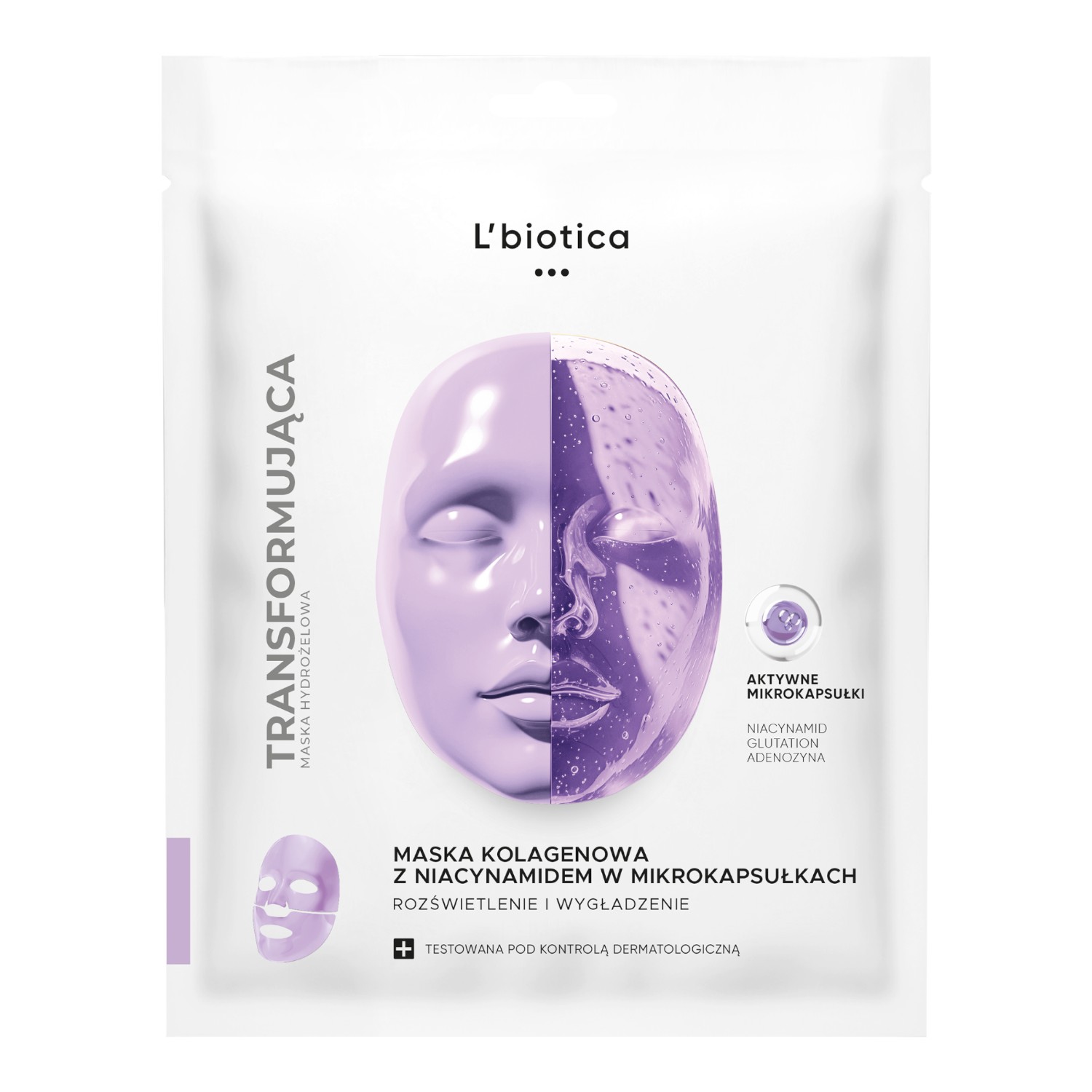 L'biotica Maska kolagenowa z Niacynamidem w mikrokapsułkach