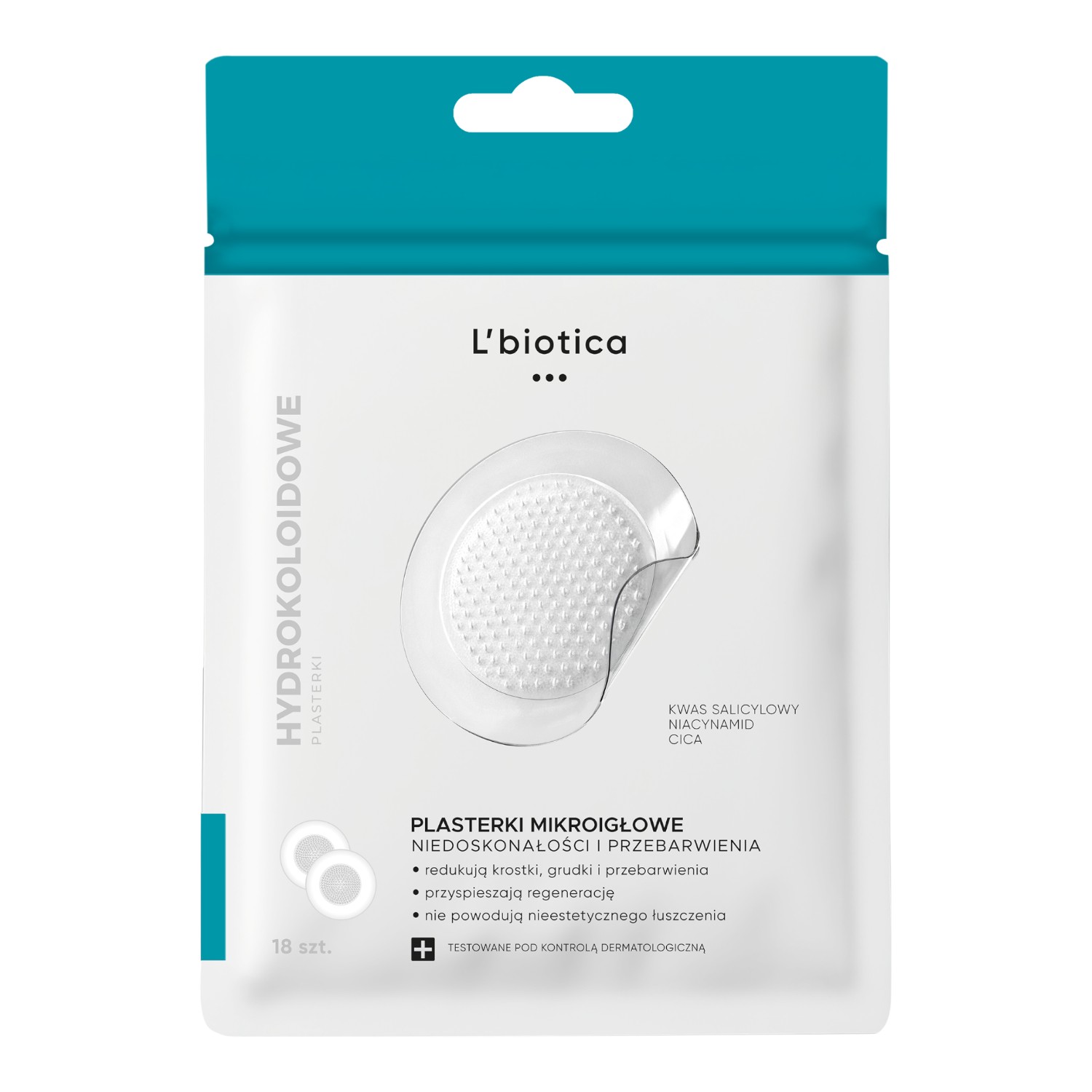 L'biotica Hydrokoloidowe plasterki mikroigłowe na niedoskonałości i przebarwienia 18szt