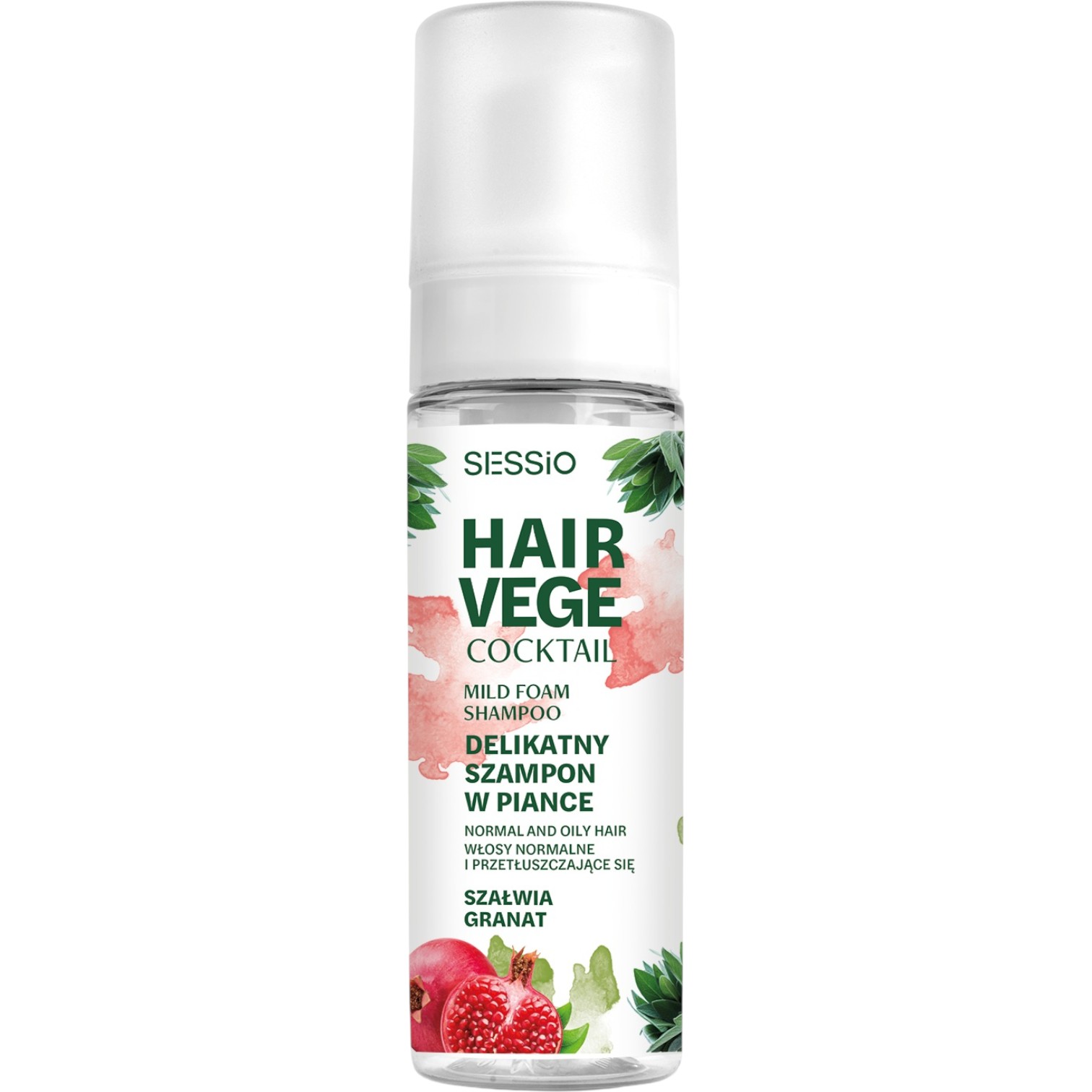 Sessio Vege Cocktail Szampon do włosów w piance, granat-szałwia