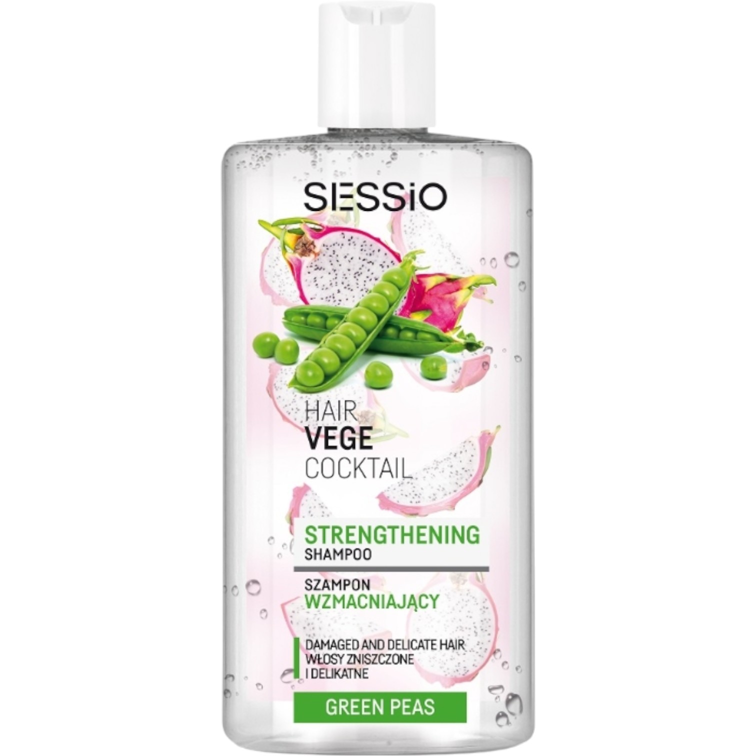 Sessio Vege Cocktail Szampon do włosów, smoczy owoc-groszek