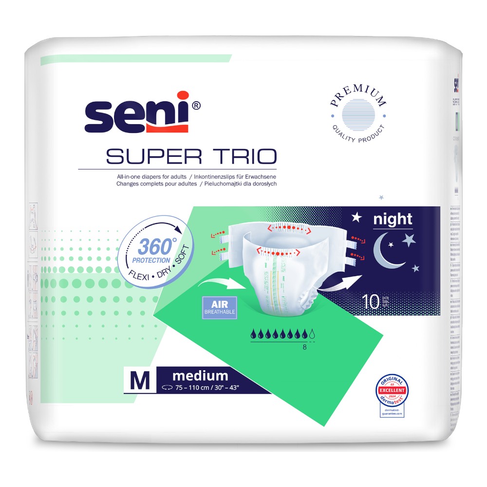 Seni Super Trio M Pieluchomajtki, 10 szt.