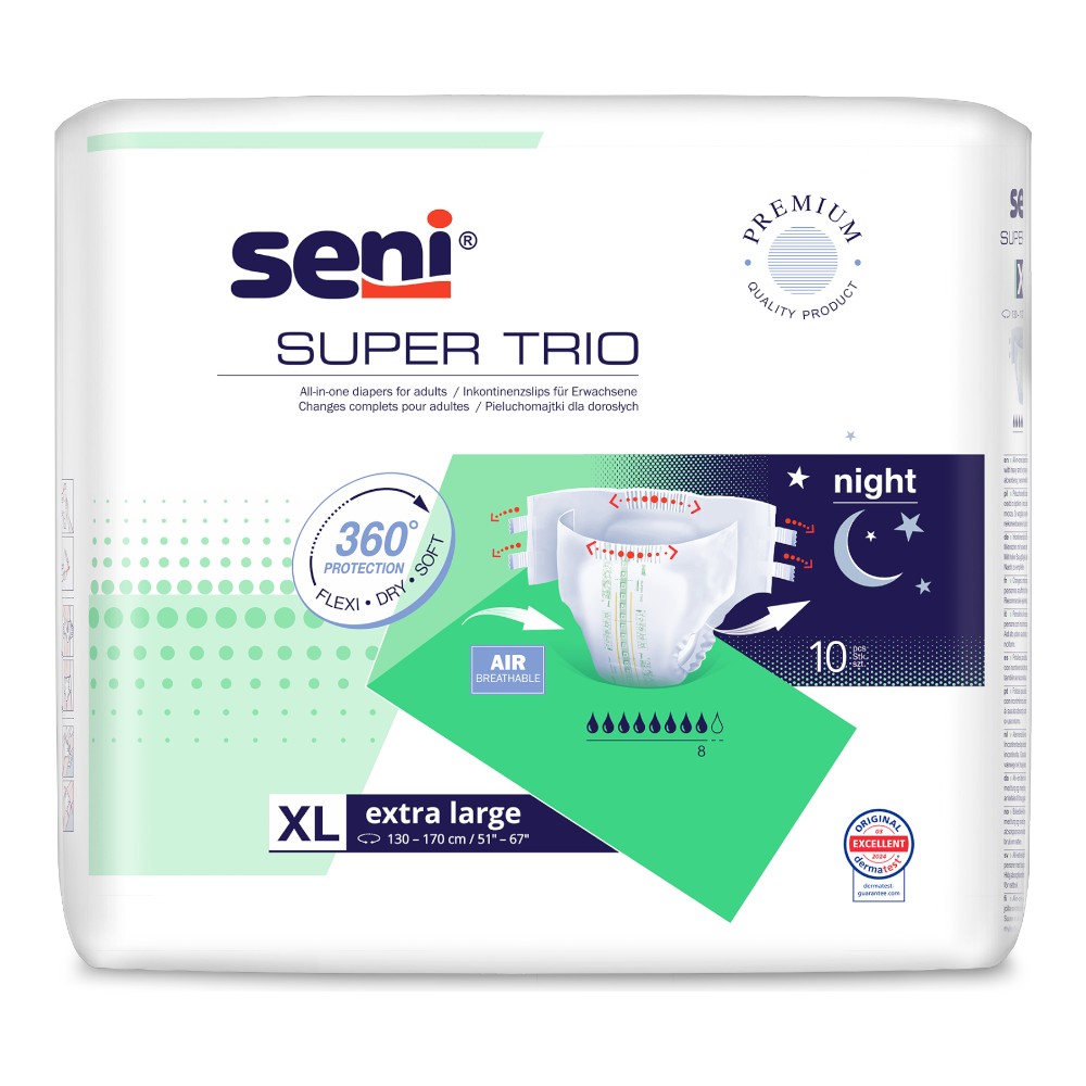 Seni Super Trio XL Pieluchomajtki, 10 szt.