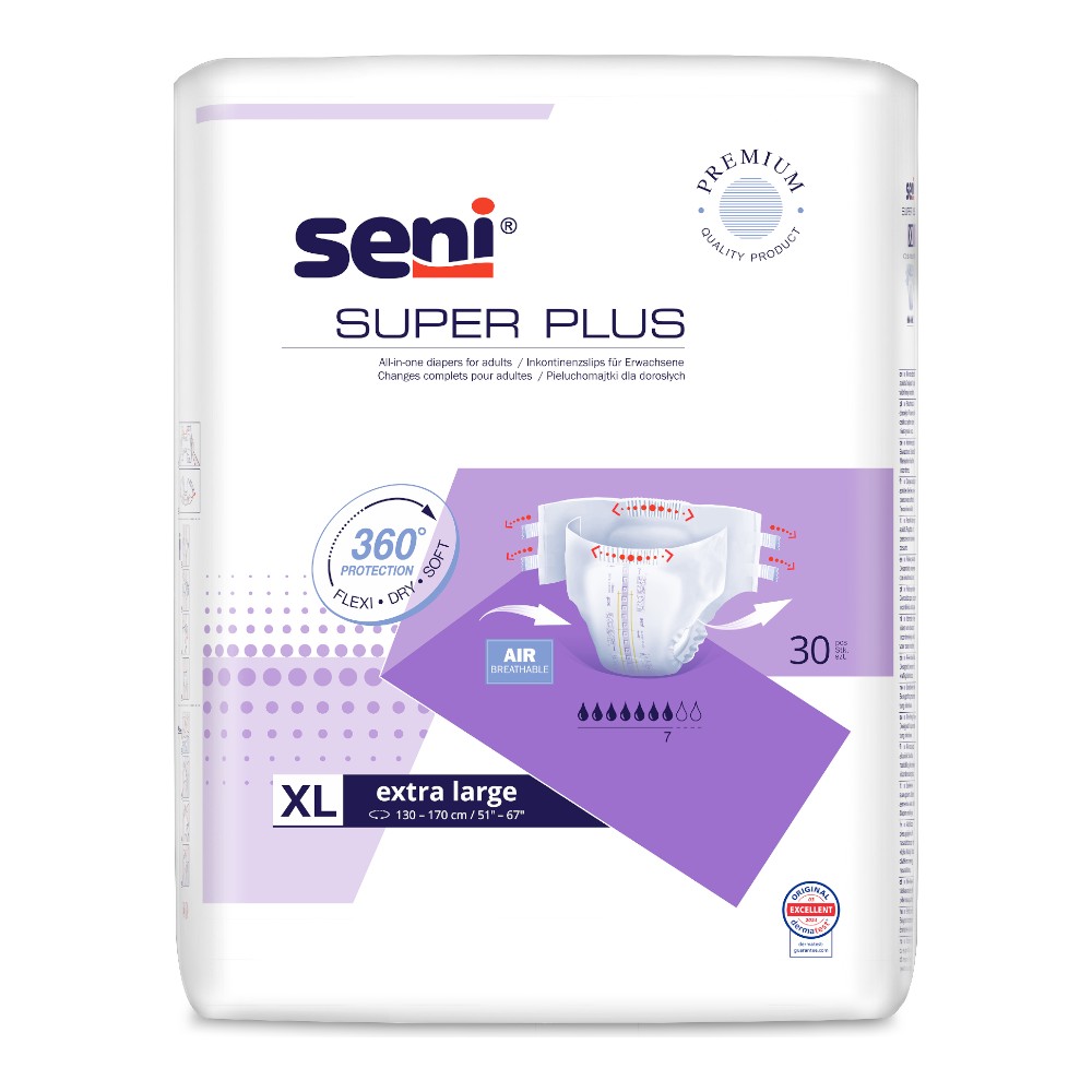 Seni Super Plus XL Pieluchomajtki, 30 szt.