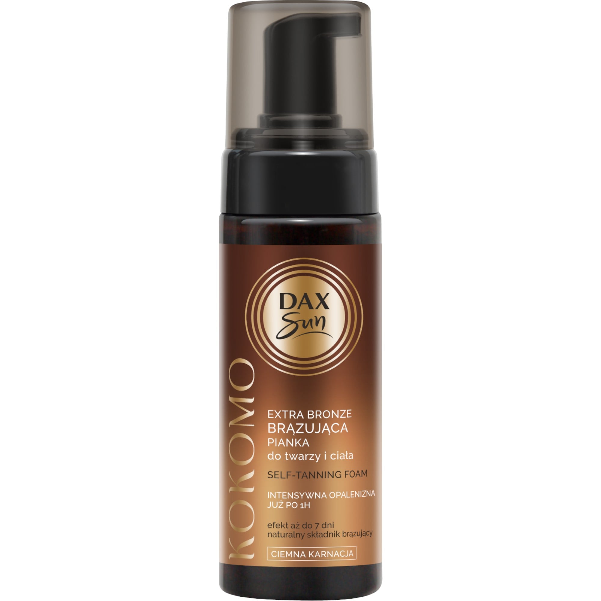 Dax Sun, brązująca pianka Extra Dark do twarzy i ciała Kokomo, 160 ml