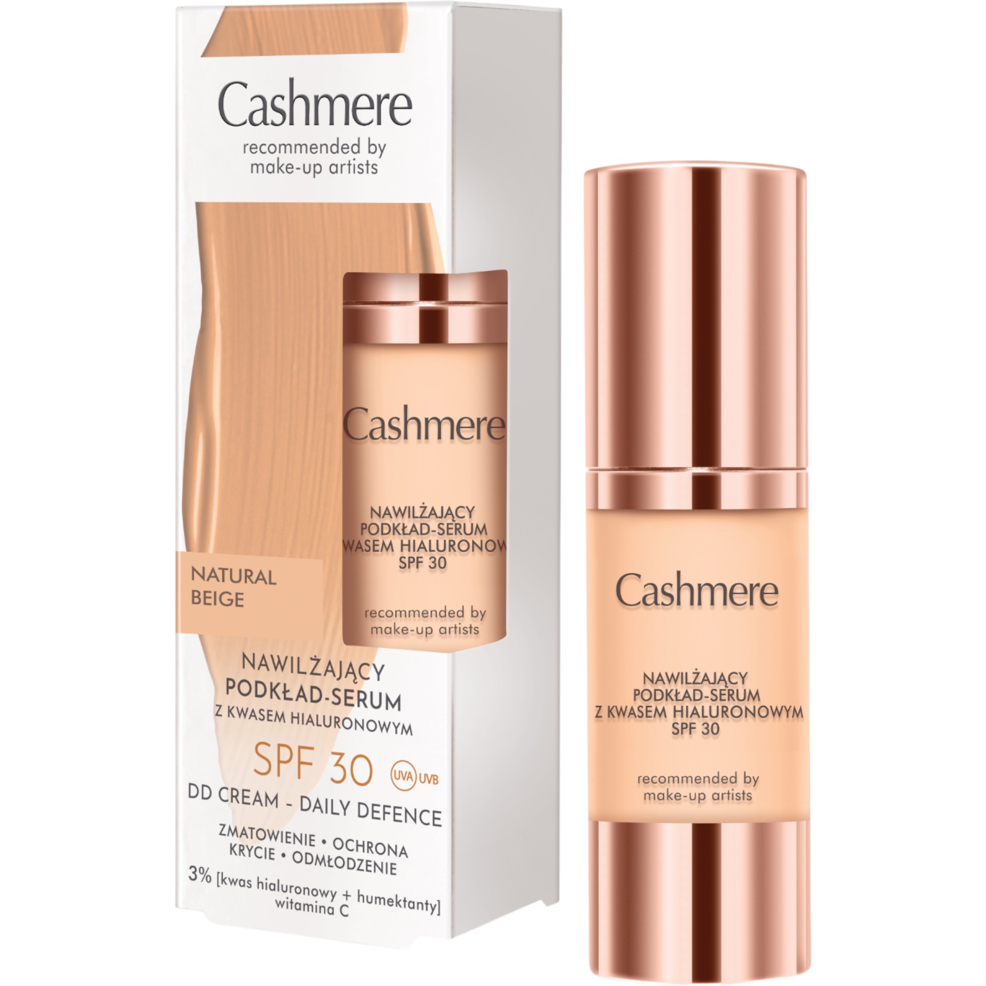 Cashmere DD Cream Acido Ialuronico SPF30 - Fondotinta-serum idratante 01 Ivory 30ml ivory
