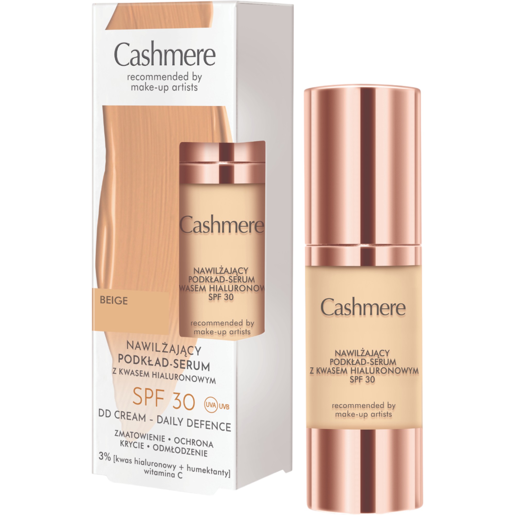 Cashmere DD Cream Acido Ialuronico SPF30 - Fondotinta-serum idratante 02 Natural 30ml 30 ml Natural