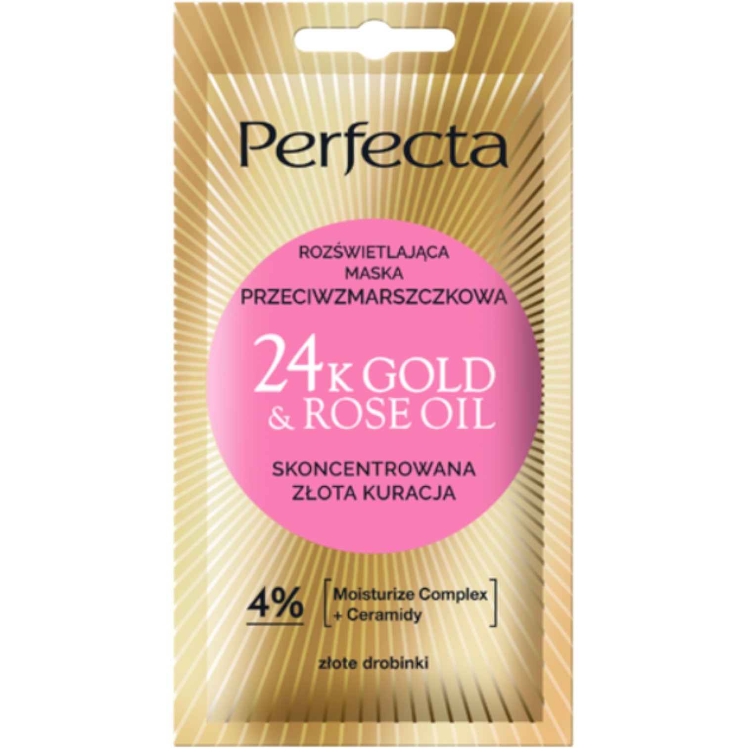 Perfecta 24K Gold & Rose Oil Rozświetlająca maska przeciwzmarszczkowa