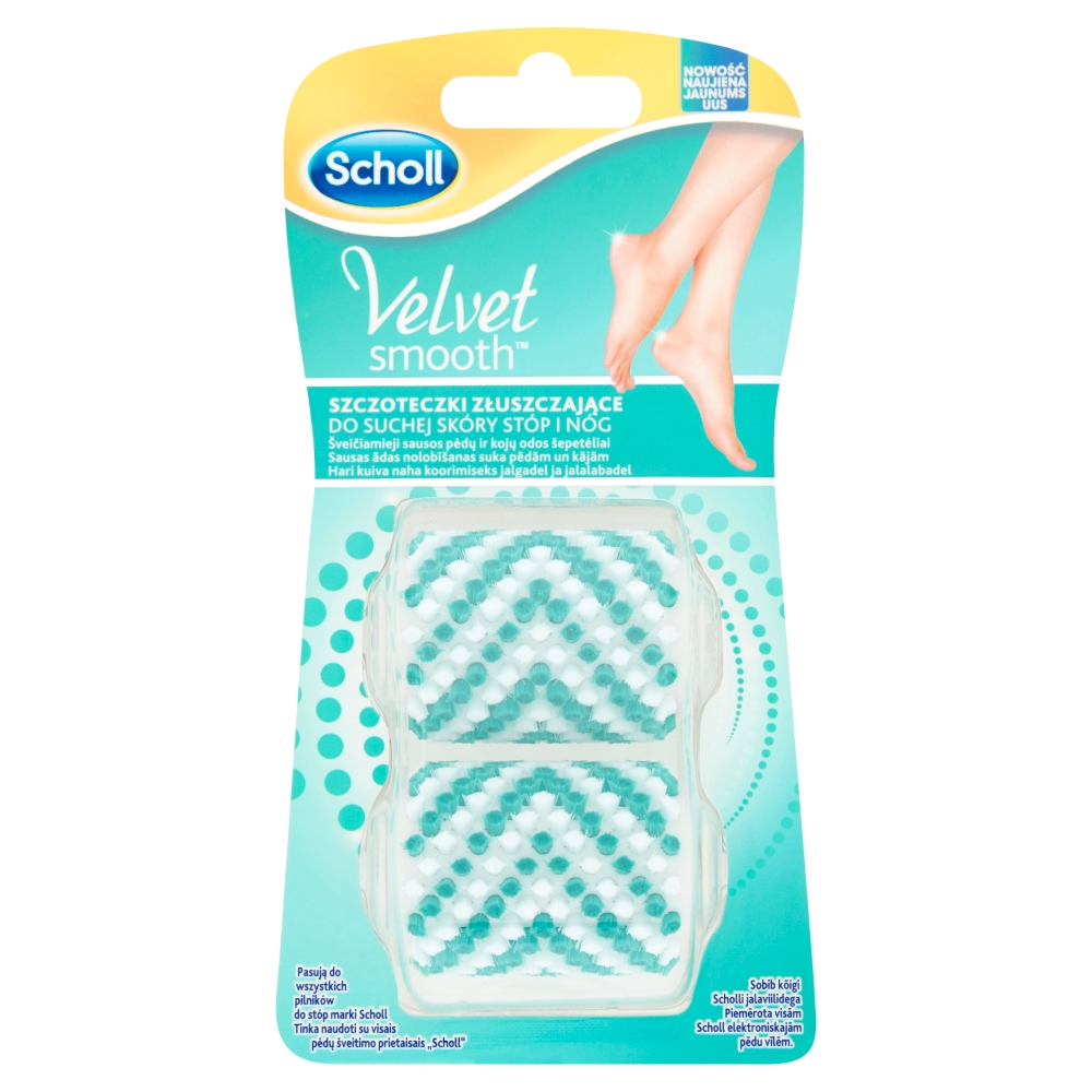 Scholl Velvet Smooth Szczoteczki złuszczające do suchej skóry stóp i nóg