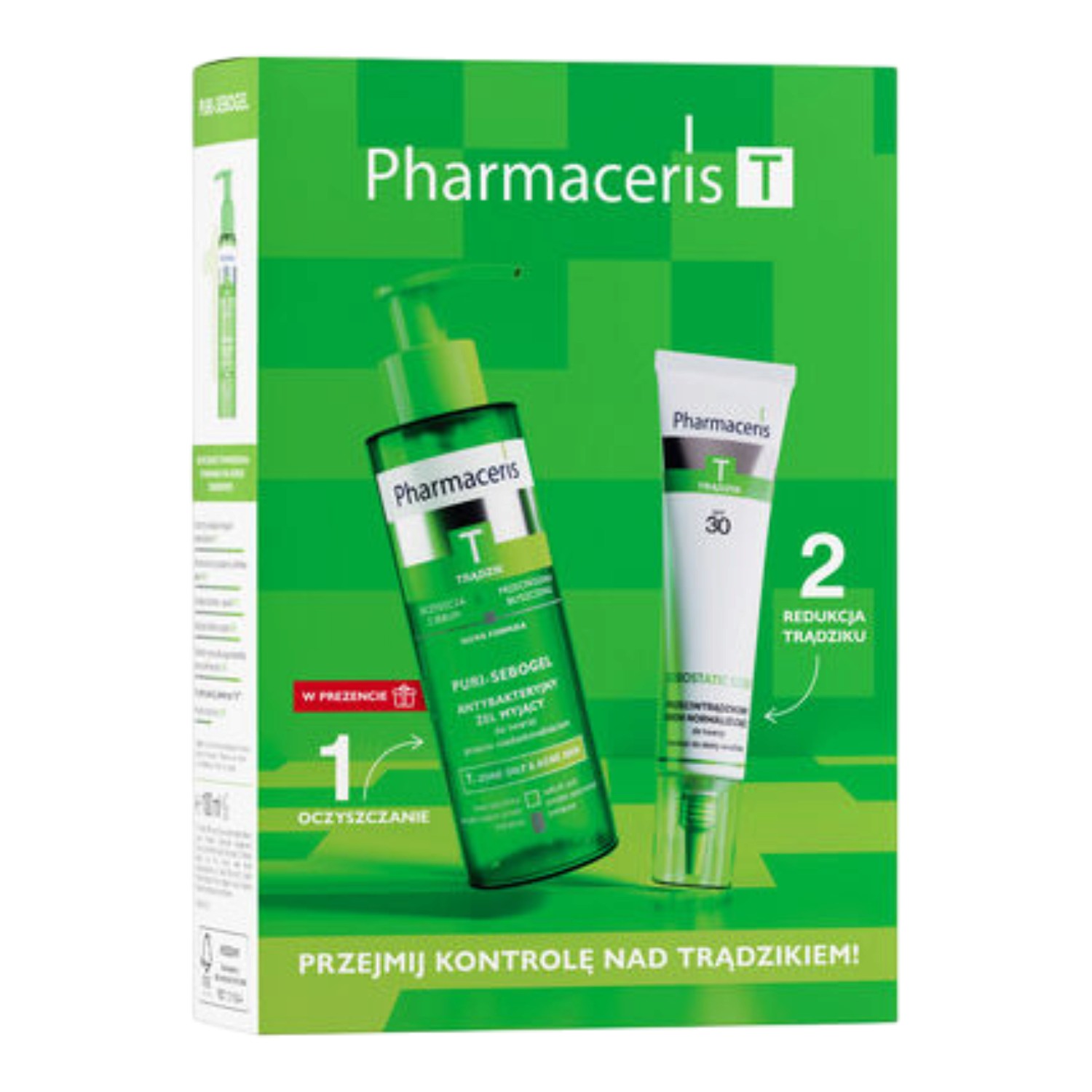 Pharmaceris T Przejmij kontrolę nad trądzikiem Zestaw: krem 40 ml + mini-żel myjący 100 ml