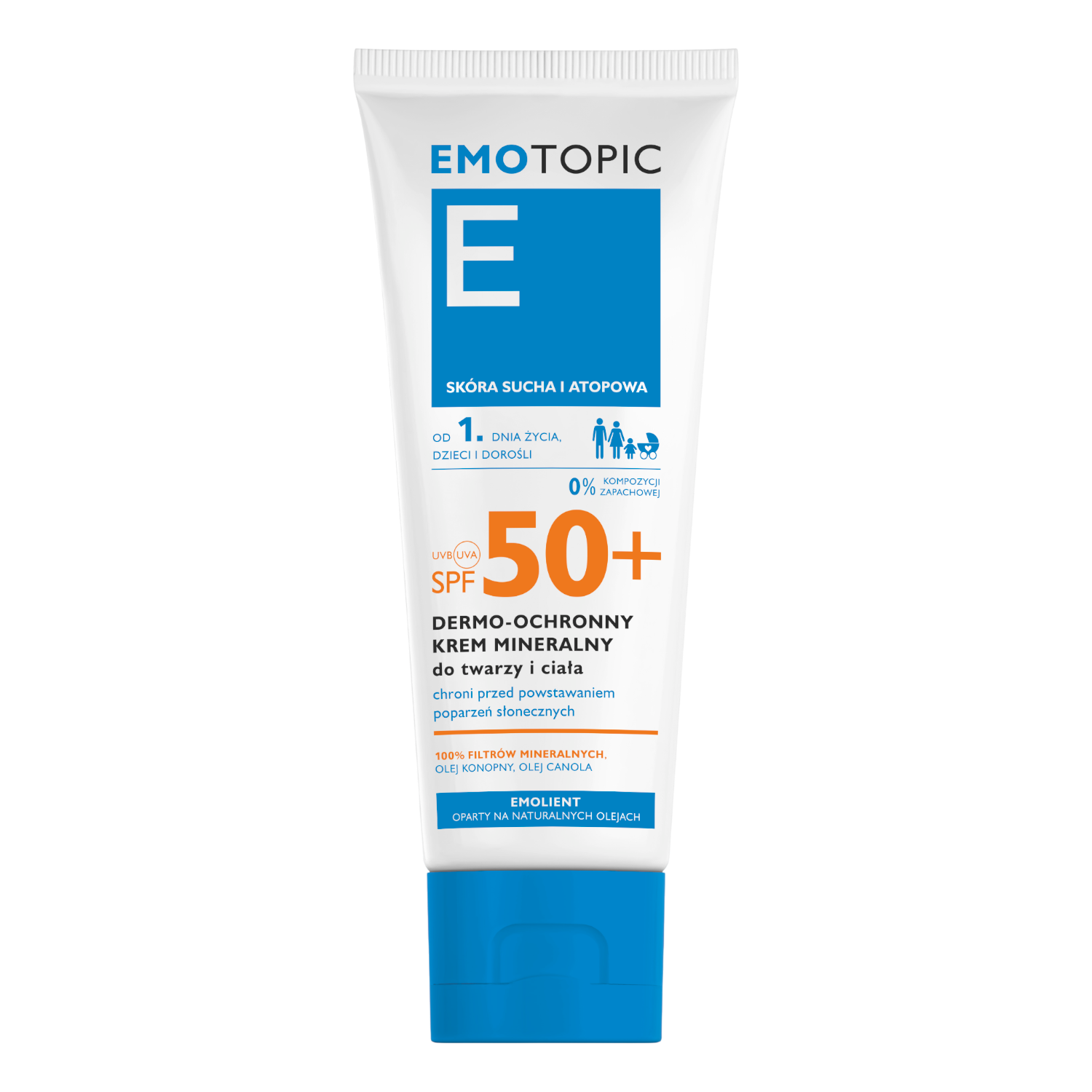 Emotopic SPF50+ Dermoochronny krem mineralny do twarzy i ciała