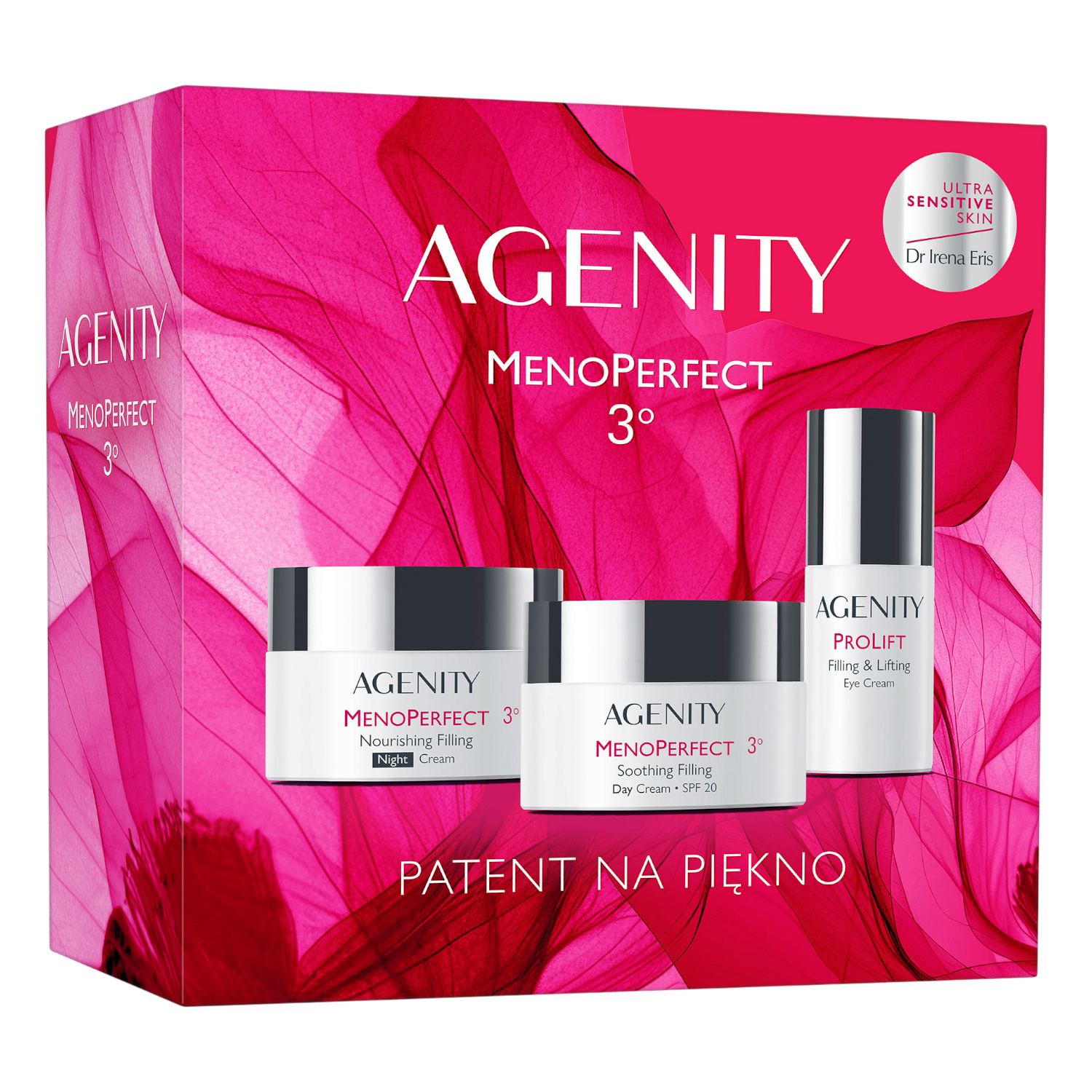 Agenity 3o Menoperfect (Krem na dzień 50ml + Krem na noc 50ml + Prolift Krem pod oczy 15