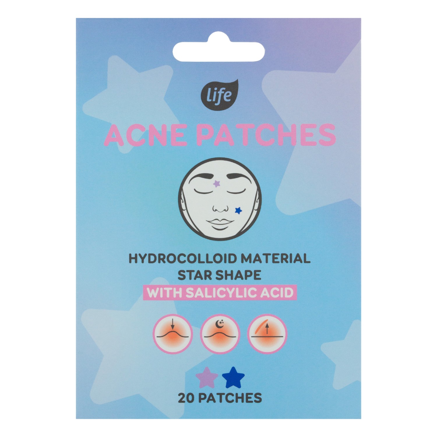 Life Plasterki na niedoskonałości Gwiazdki - mix kolorów 20 szt.