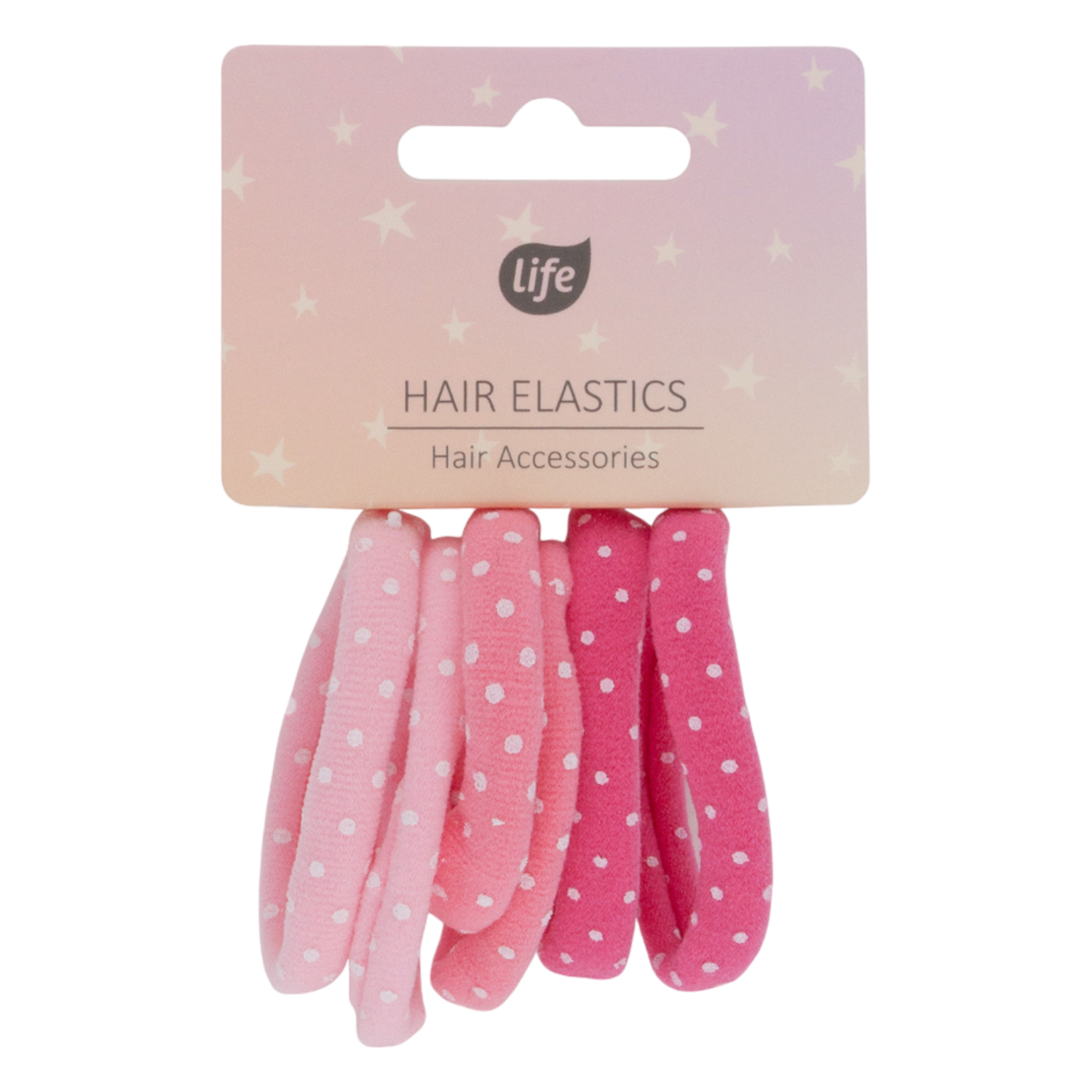 Life Gumki do włosów, różowe 6 szt.